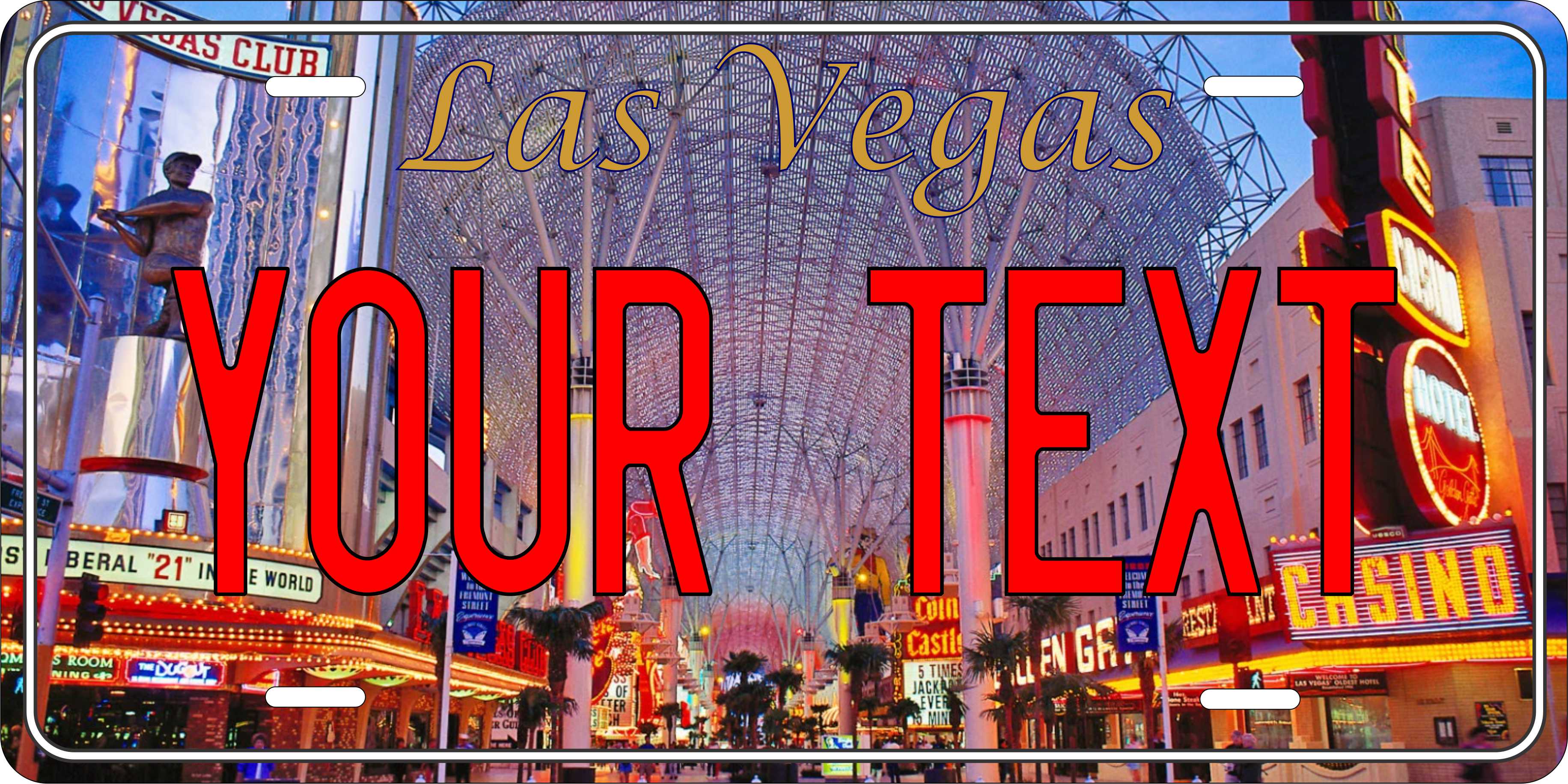 Nevada Las Vegas Fremont City License Plate Yellow personalized Novelty Fun Car Bike Motorcycle