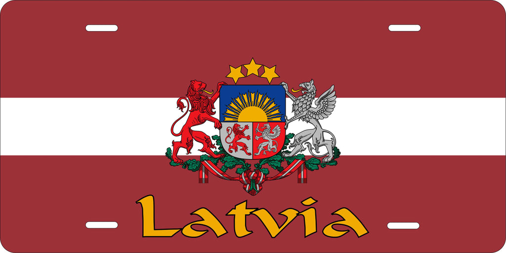 Latvia Europe Flag License Plate personalized Novelty Fun Car Bike Motorcycle