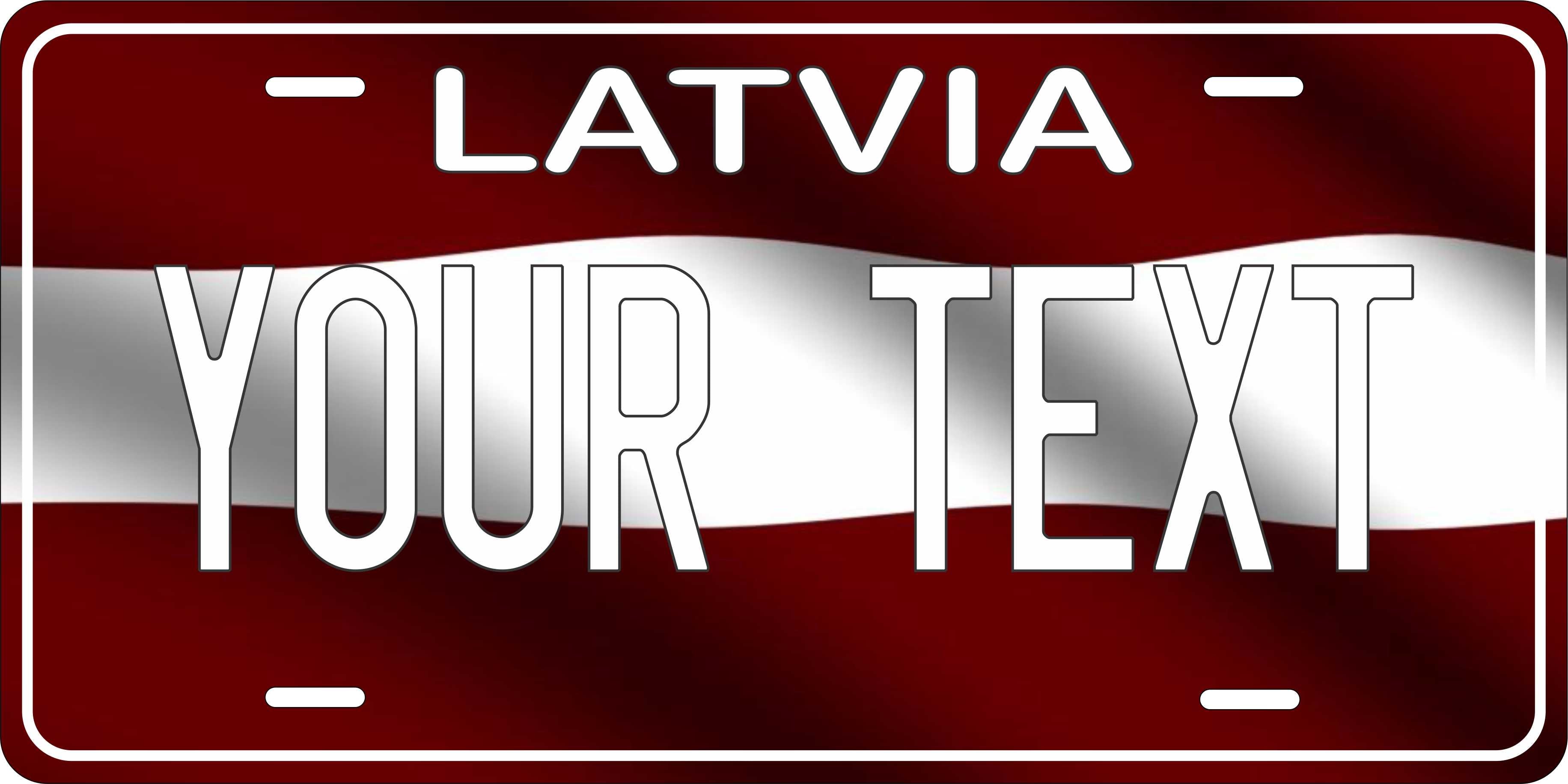 Latvia Europe Flag Wave License Plate personalized Novelty Fun Car Bike Motorcycle