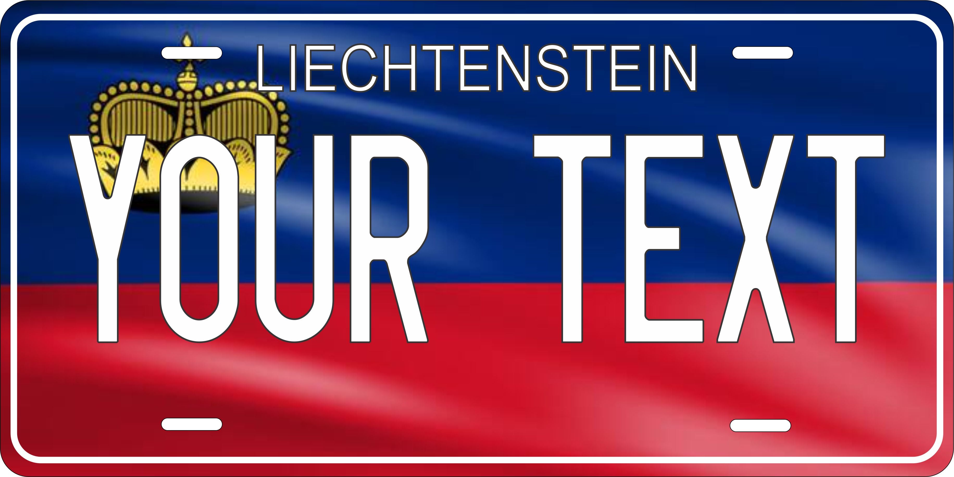 Liechtenstein Europe Flag Wave License Plate personalized Novelty Fun Car Bike Motorcycle