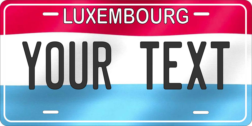 Luxembourg Europe Flag Wave License Plate personalized Novelty Fun Car Bike Motorcycle