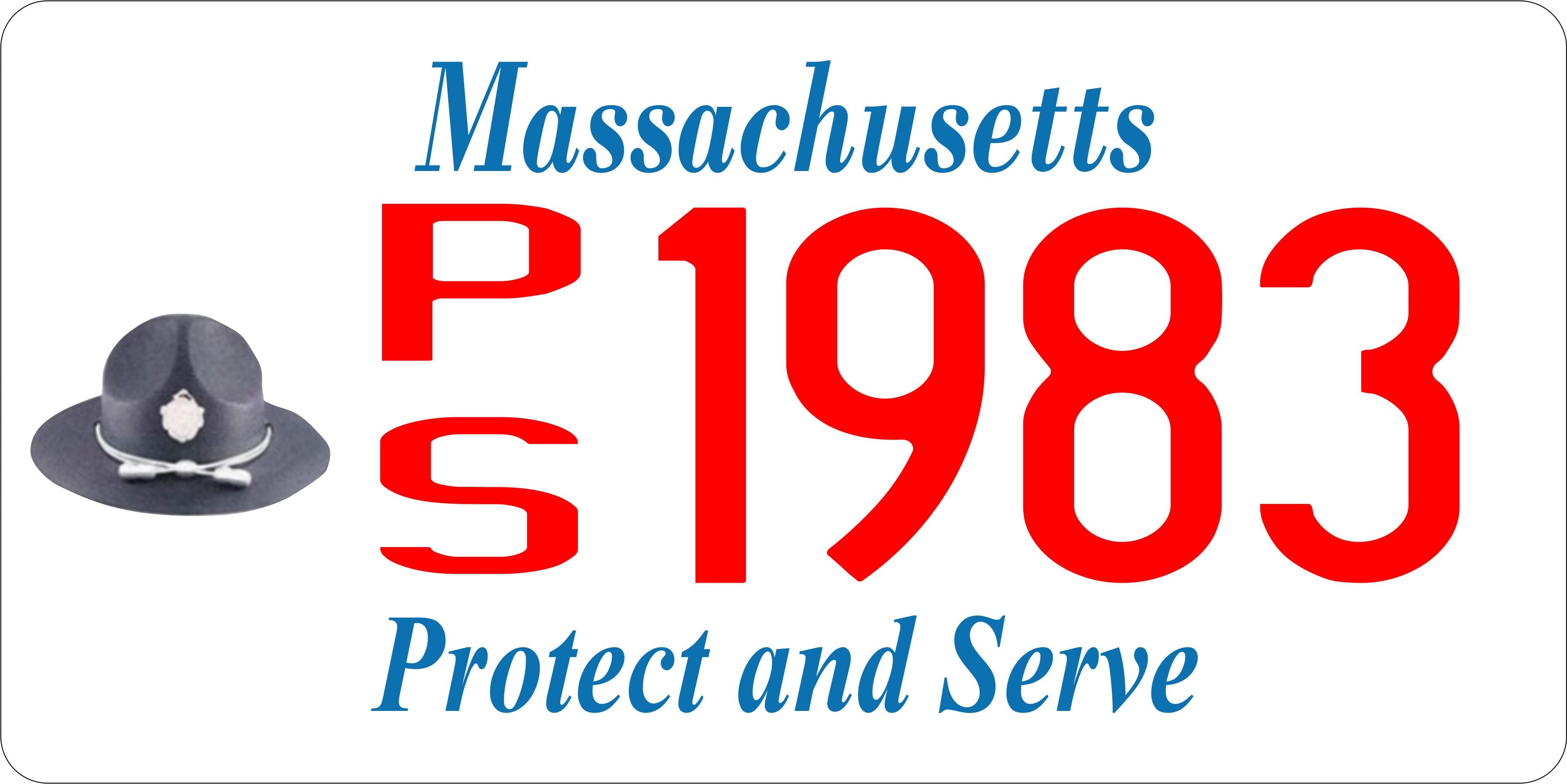 Massachusetts Protect Serve Police Military License Plate personalized Novelty Fun Car Bike Motorcycle