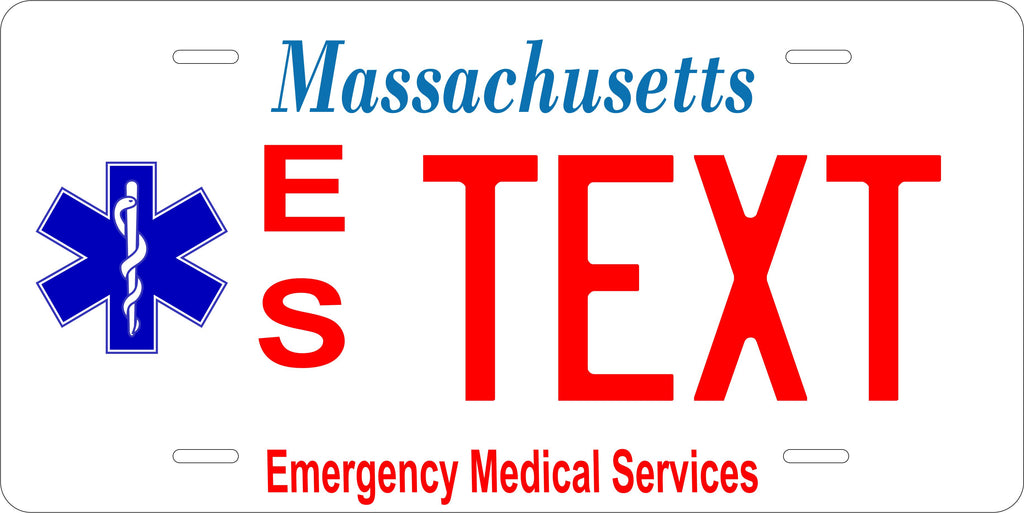 Massachusetts EMT Police Military License Plate personalized Novelty Fun Car Bike Motorcycle