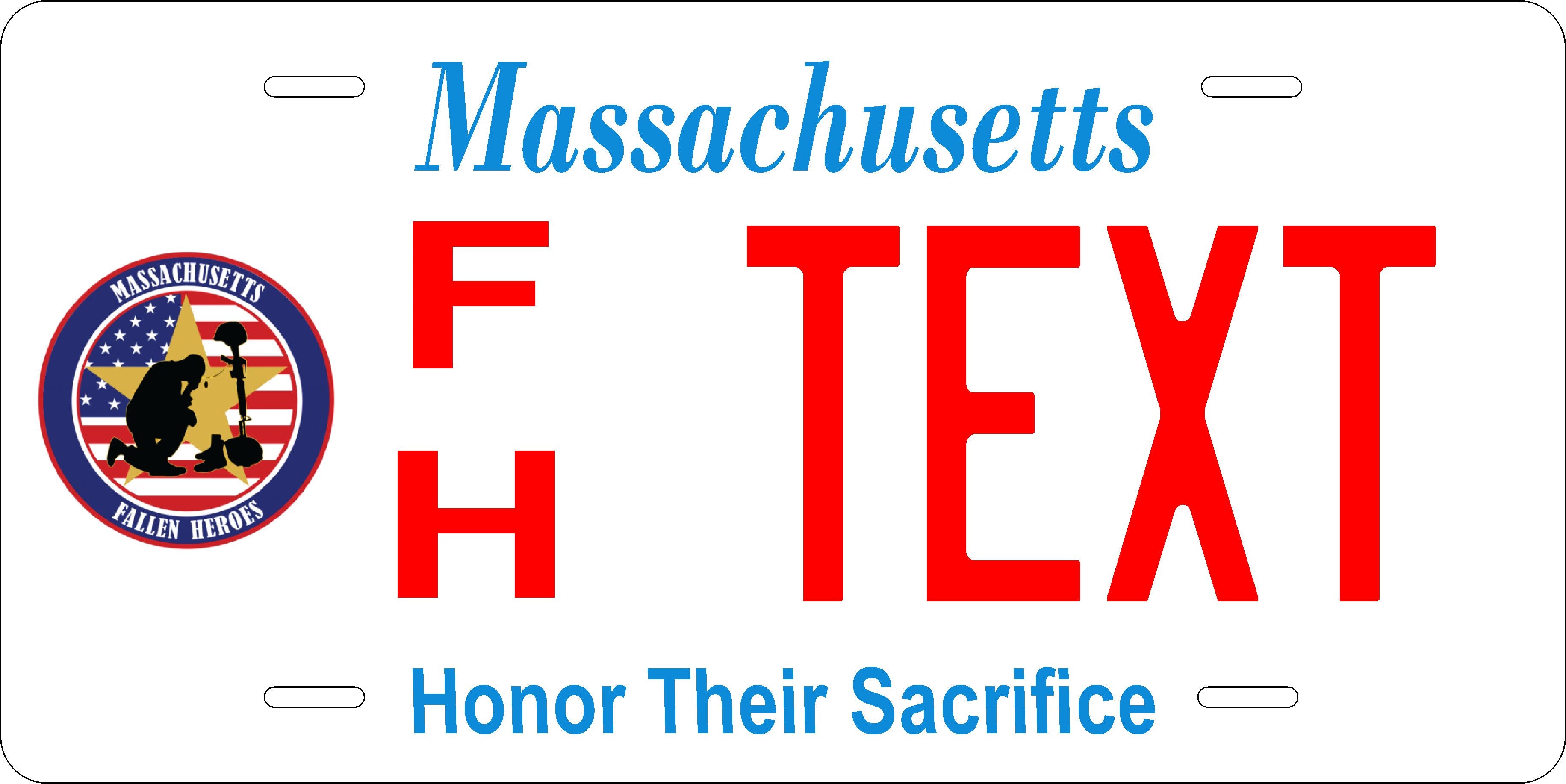 Massachusetts Honor Sacrifice Police Military License Plate personalized Novelty Fun Car Bike Motorcycle