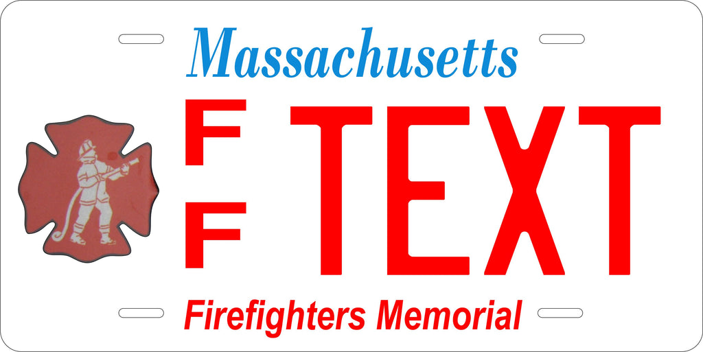 Massachusetts Firefighters Fire Police Military License Plate personalized Novelty Fun Car Bike Motorcycle
