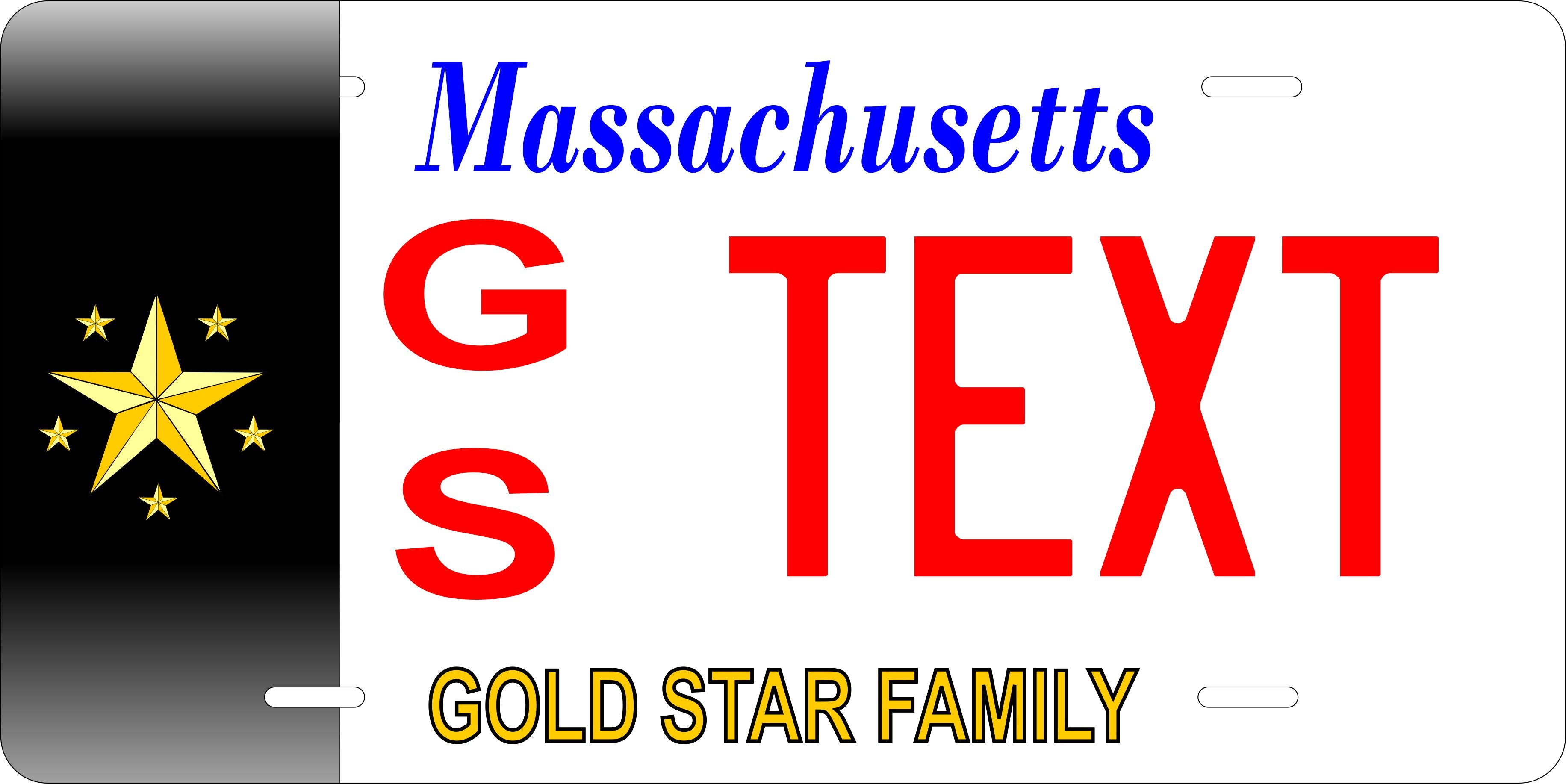 Massachusetts Gold Star Police Military License Plate personalized Novelty Fun Car Bike Motorcycle