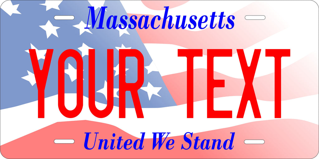 Massachusetts United Flag Police Military License Plate personalized Novelty Fun Car Bike Motorcycle