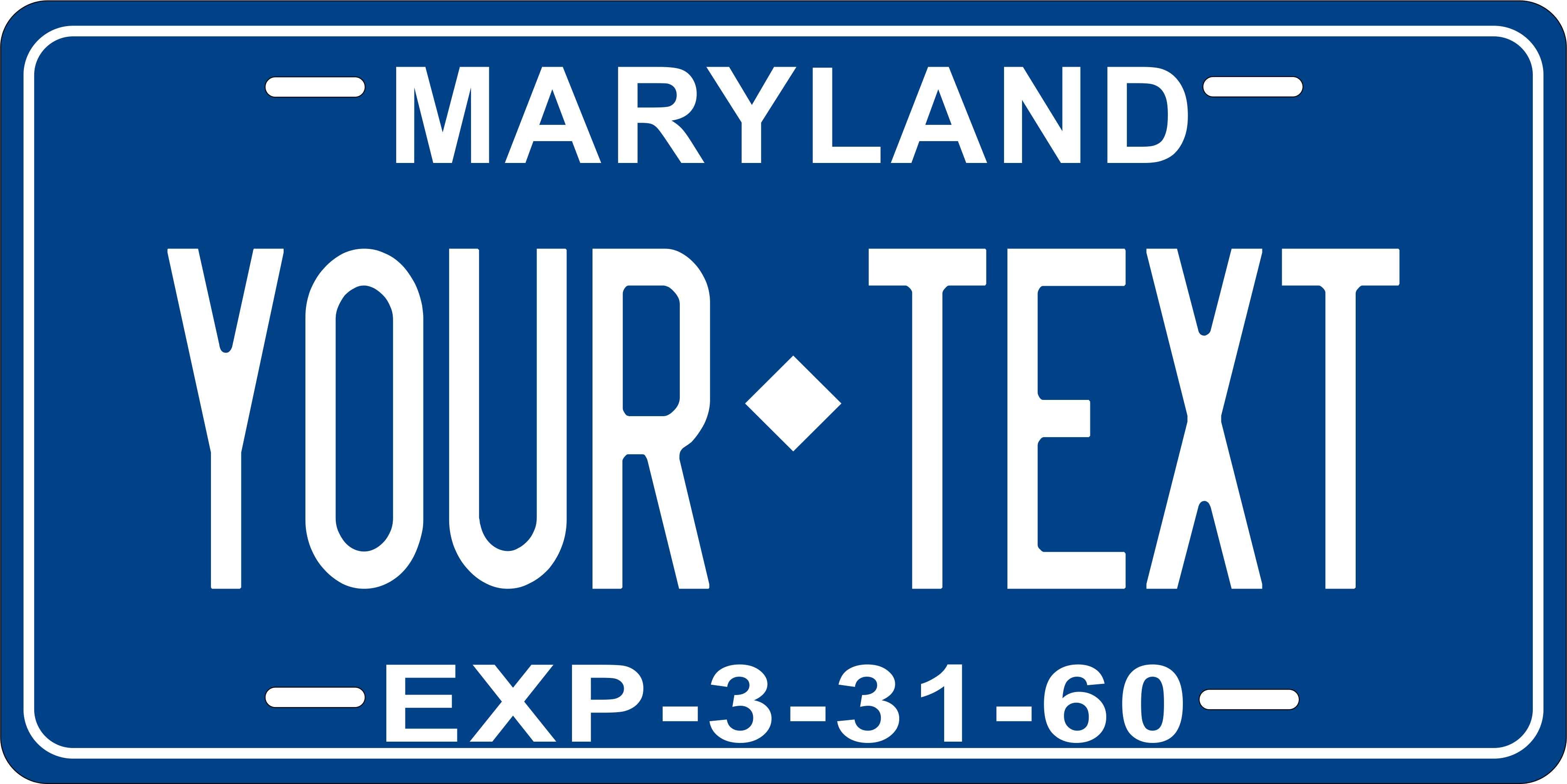 Maryland 1960 License Plate Personalized Novelty Fun Car Bike Motorcycle