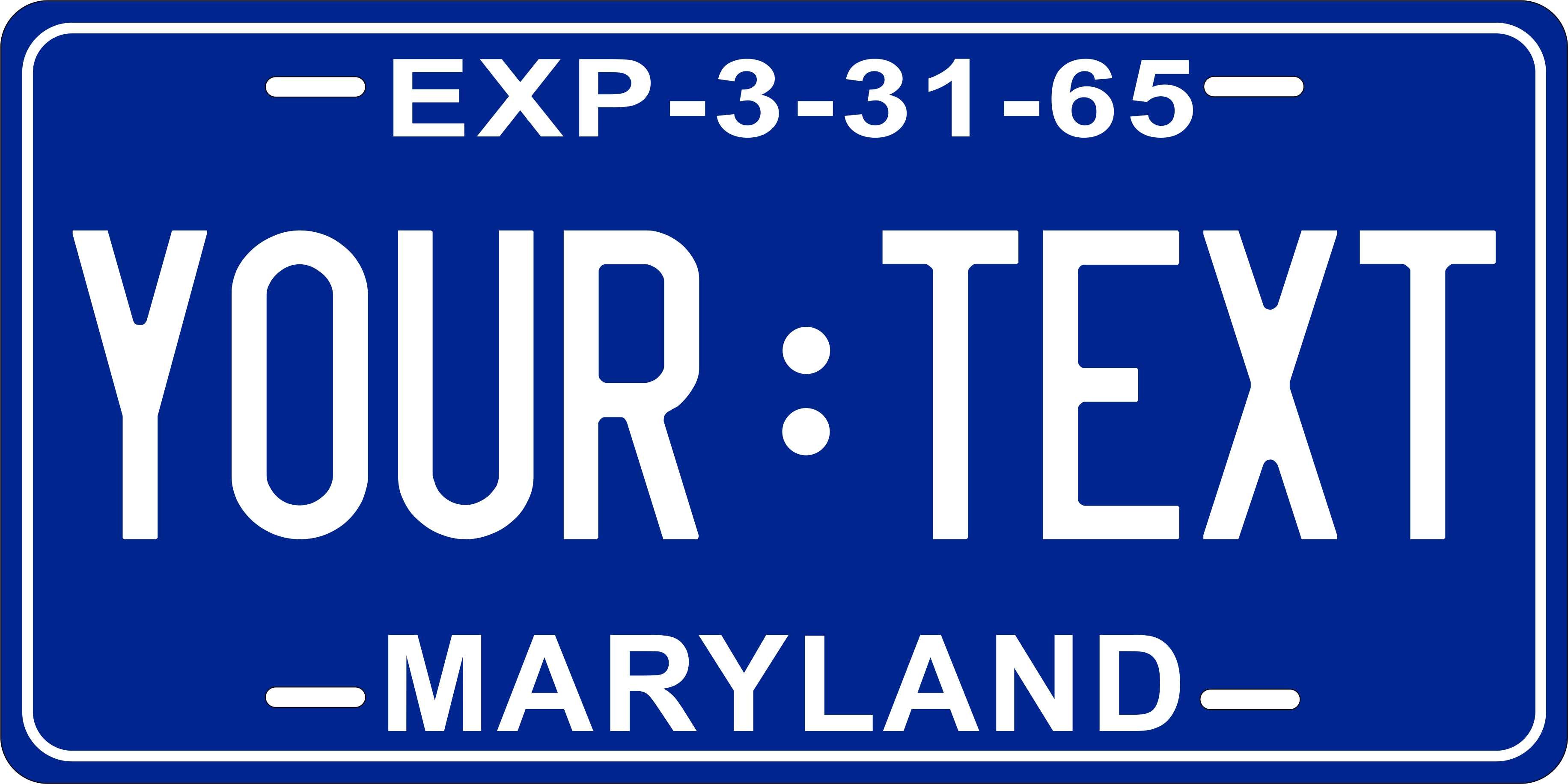 Maryland 1965 License Plate Personalized Novelty Fun Car Bike Motorcycle