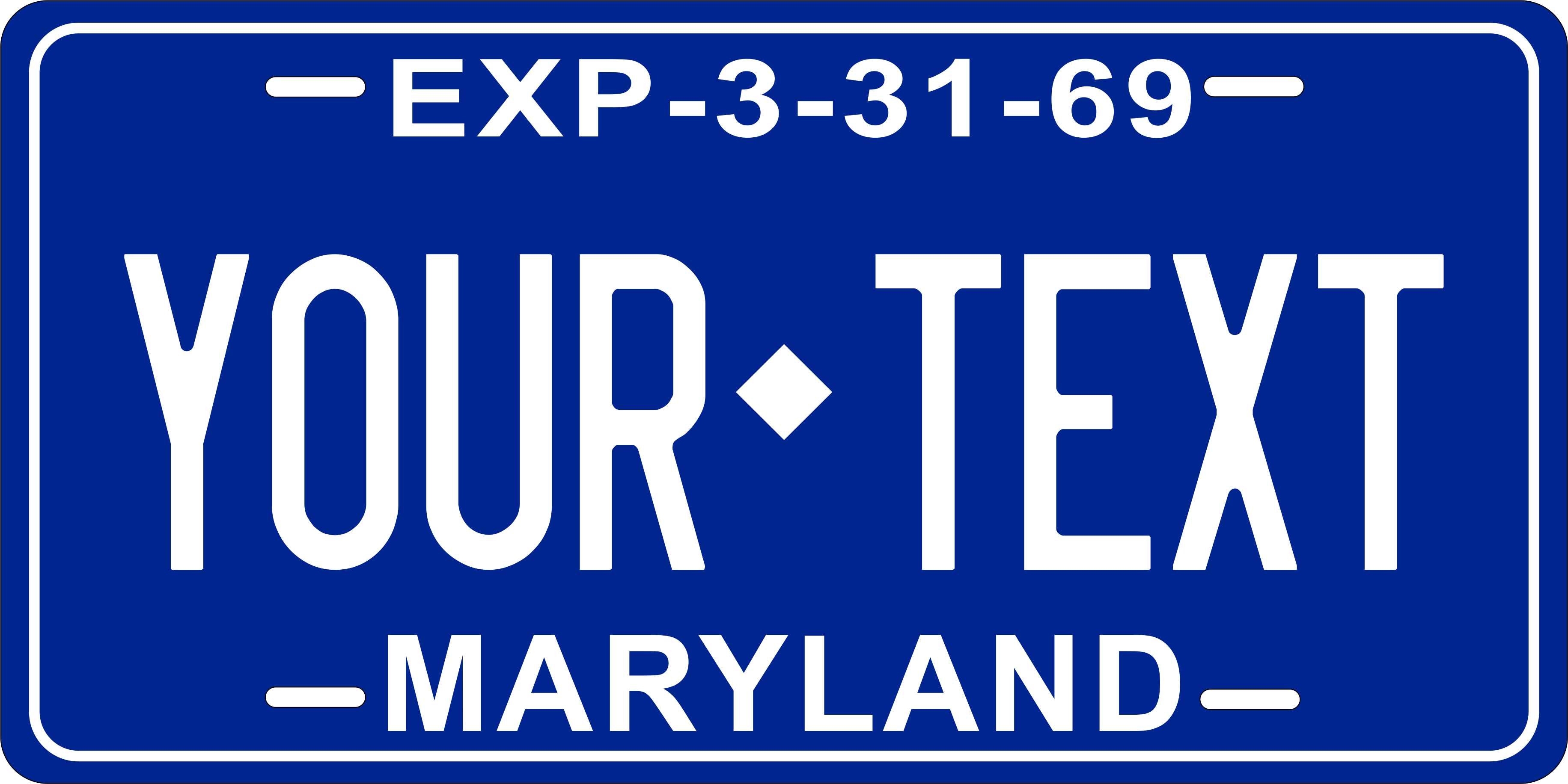 Maryland 1969 License Plate Personalized Novelty Fun Car Bike Motorcycle