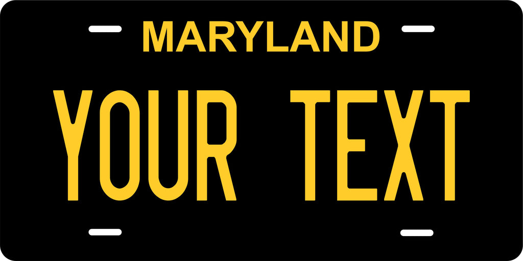 Maryland Black Yellow License Plate Personalized Novelty Fun Car Bike Motorcycle
