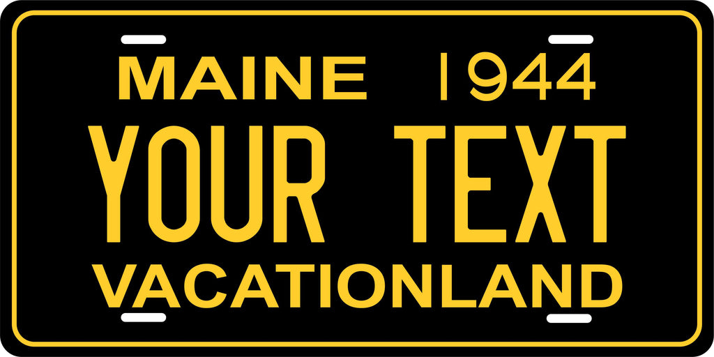 Maine 1944 License Plate Yellow personalized Novelty Fun Car Bike Motorcycle
