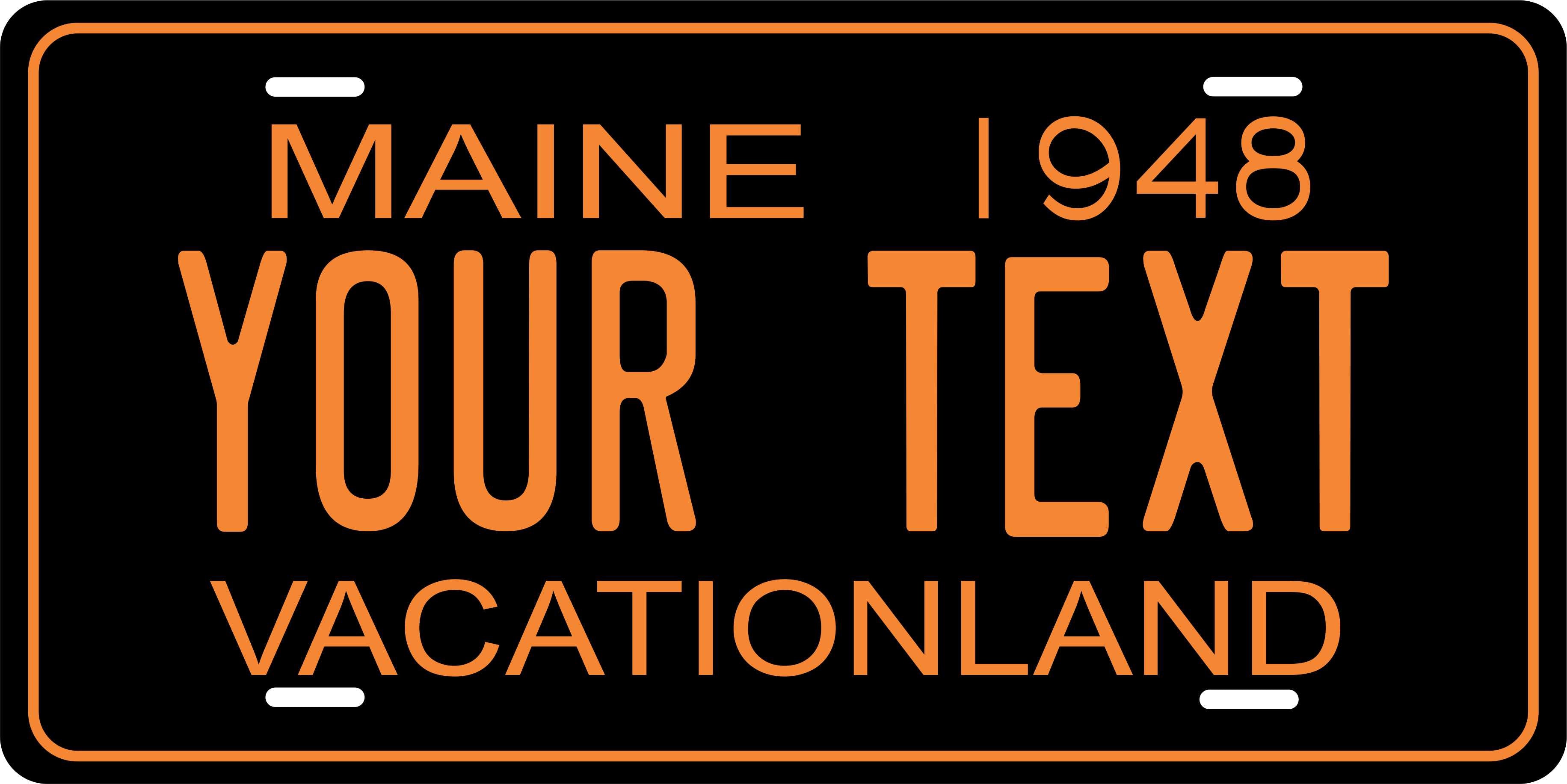 Maine 1948 License Plate Yellow personalized Novelty Fun Car Bike Motorcycle