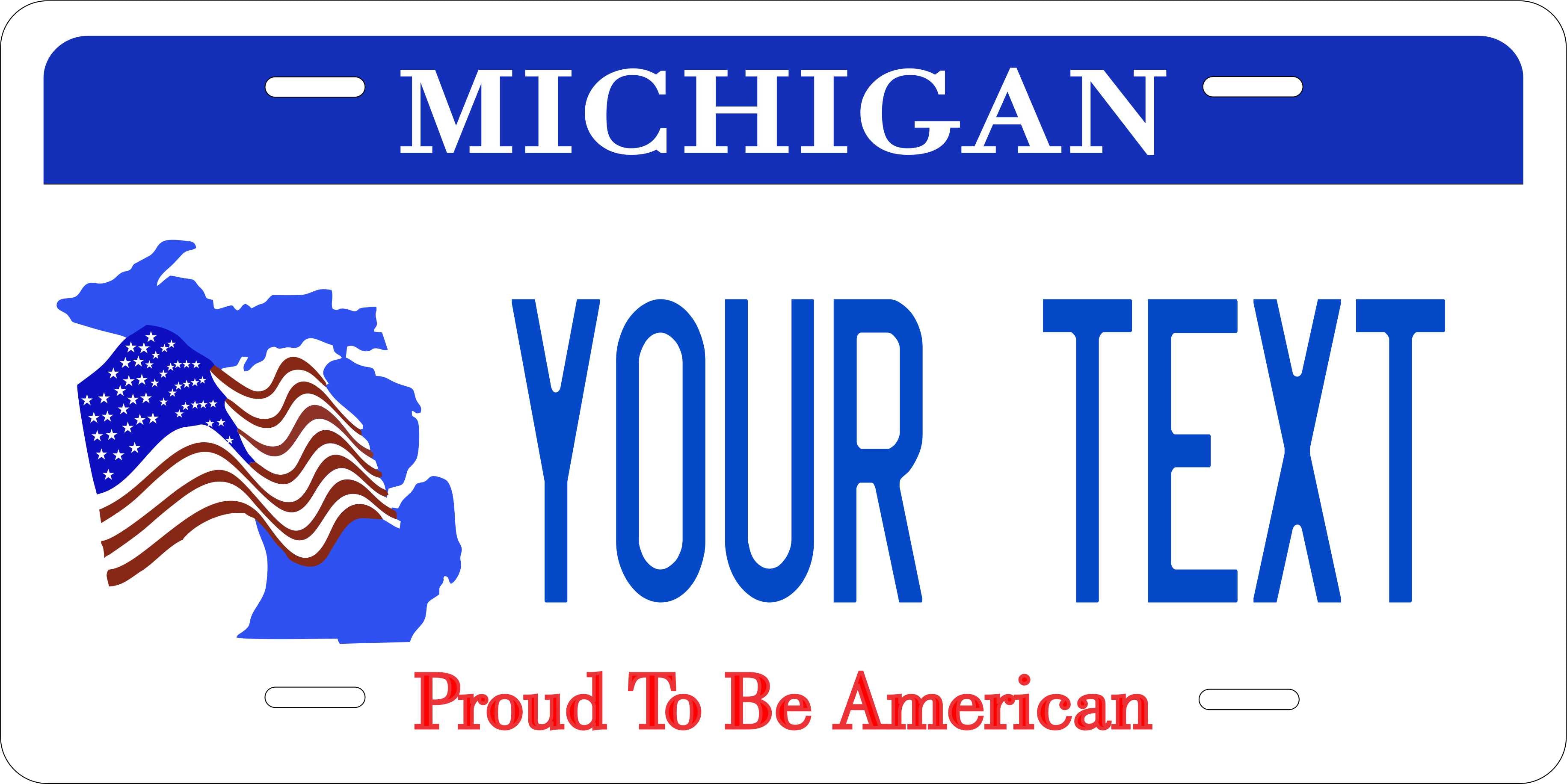 Michigan 2007 USA Flag License Plate Personalized Novelty Fun Car Bike Motorcycle