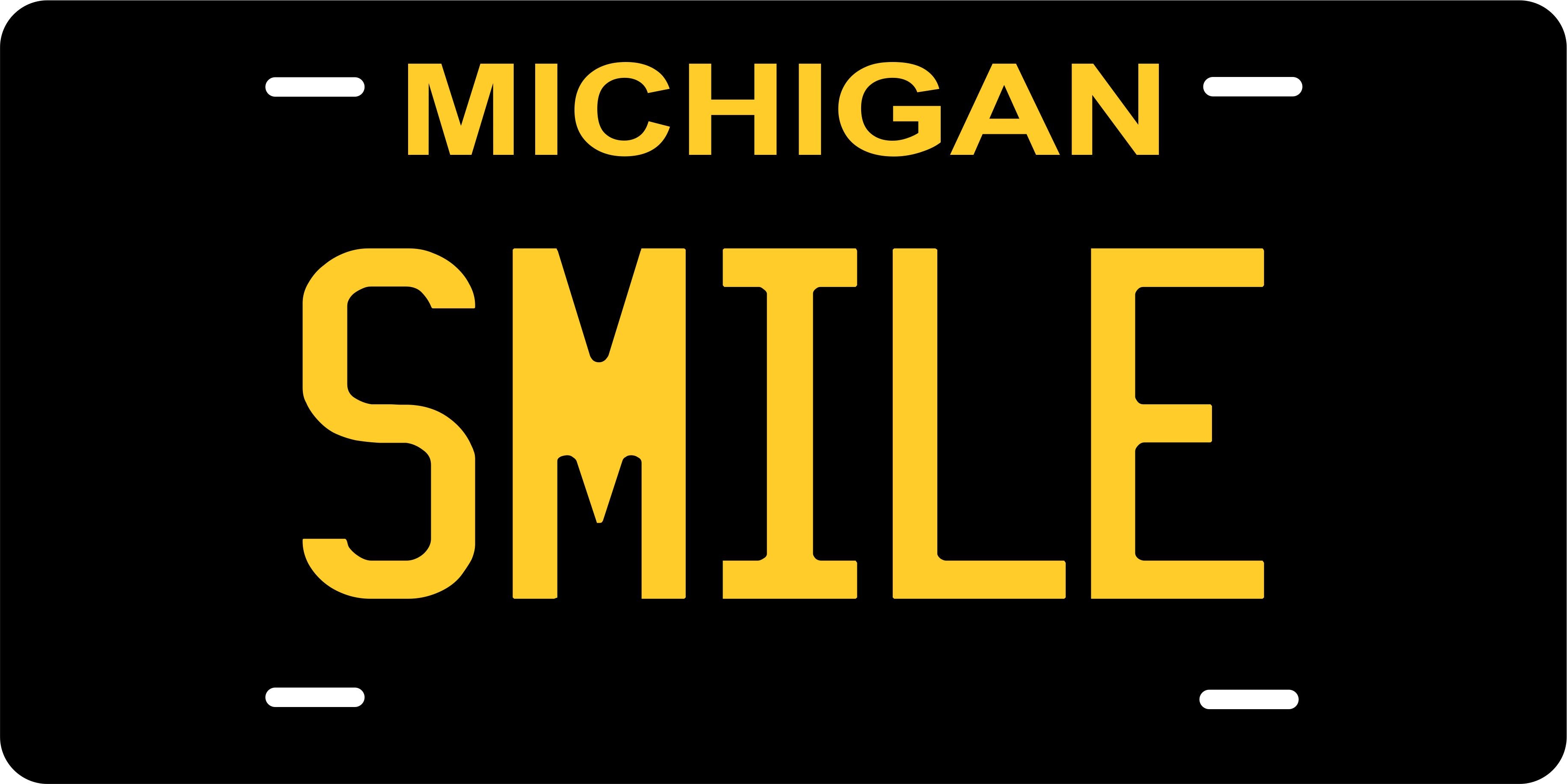 Michigan Black Yellow License Plate Personalized Novelty Fun Car Bike Motorcycle
