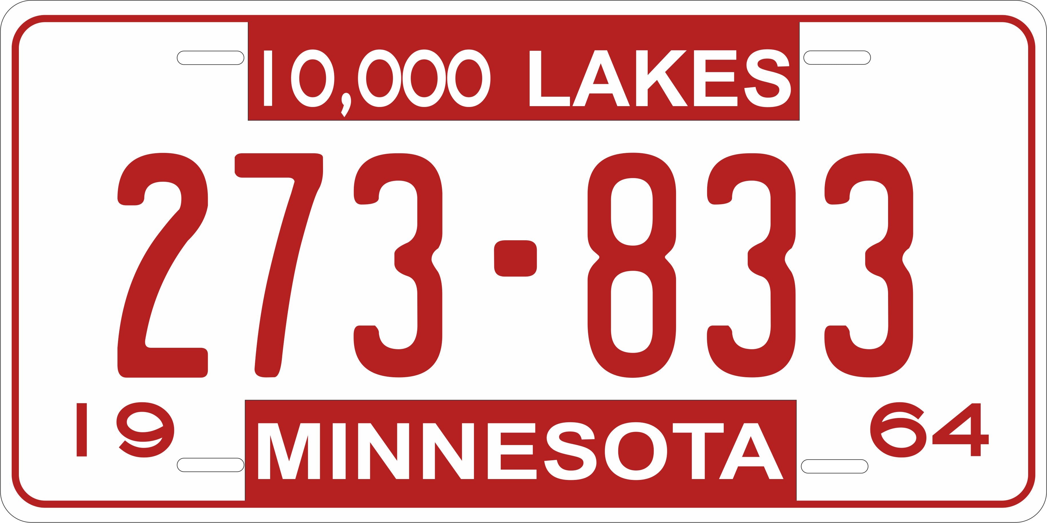 Minnesota 1964  License Plate Personalized Novelty Fun Car Bike Motorcycle