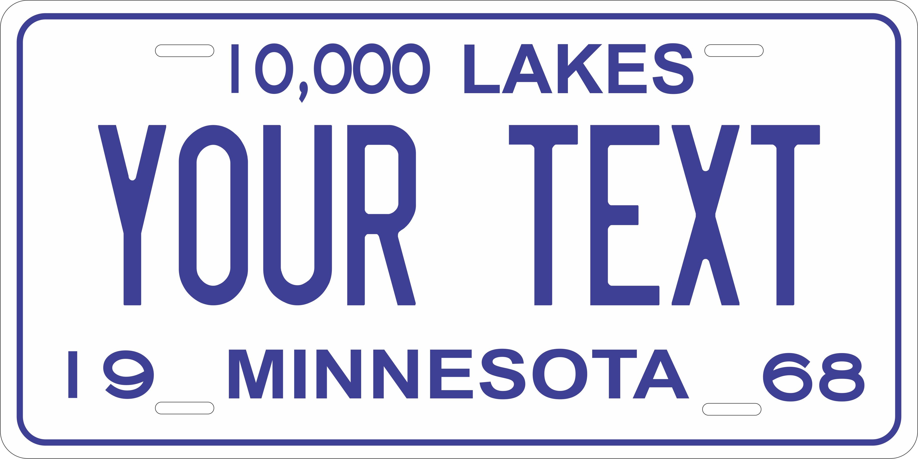 Minnesota 1968  License Plate Personalized Novelty Fun Car Bike Motorcycle