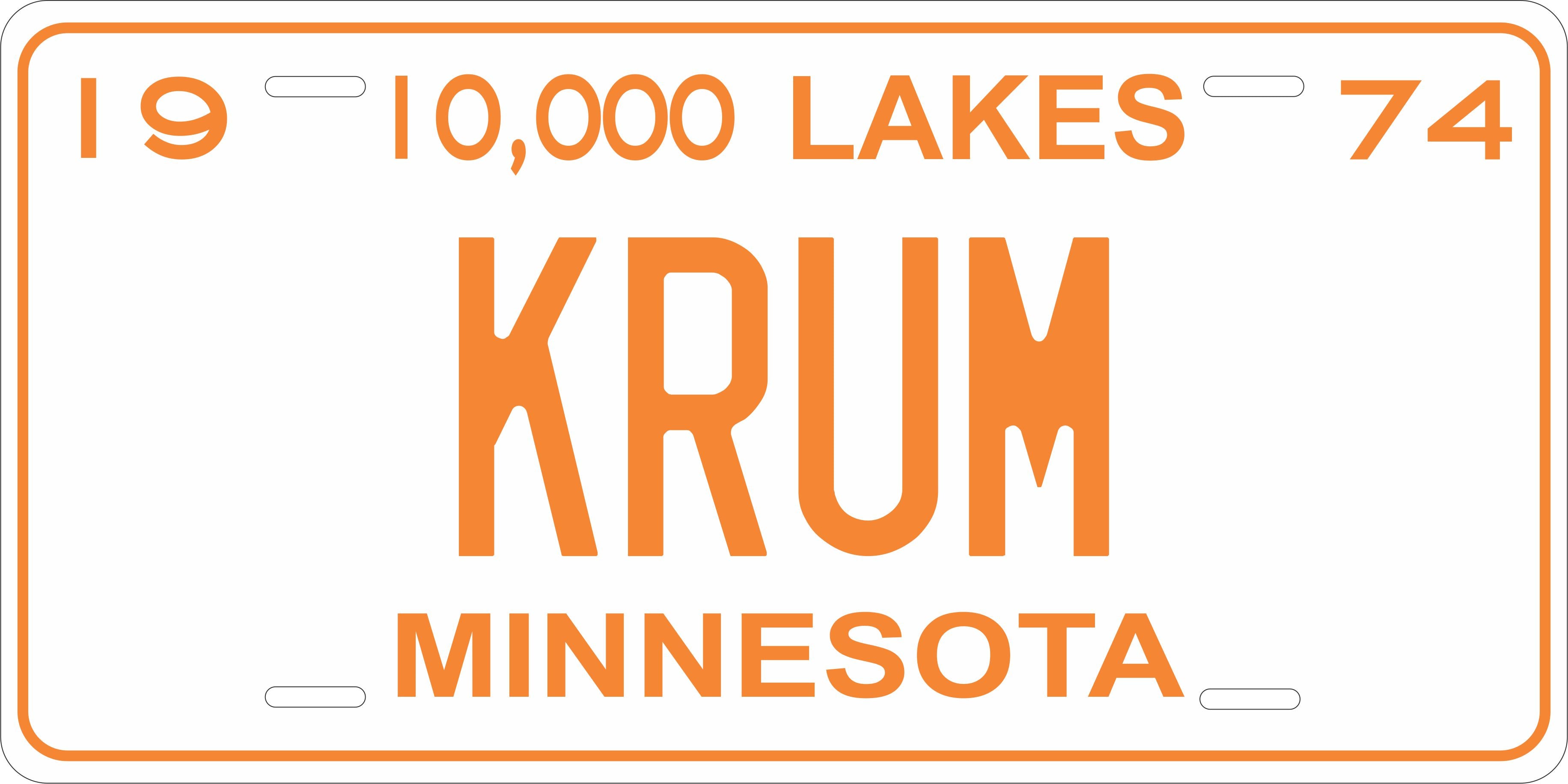 Minnesota 1974  License Plate Personalized Novelty Fun Car Bike Motorcycle