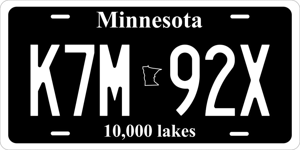 Minnesota Black and White License Plate Custom Novelty Fun Car Bike Motorcycle