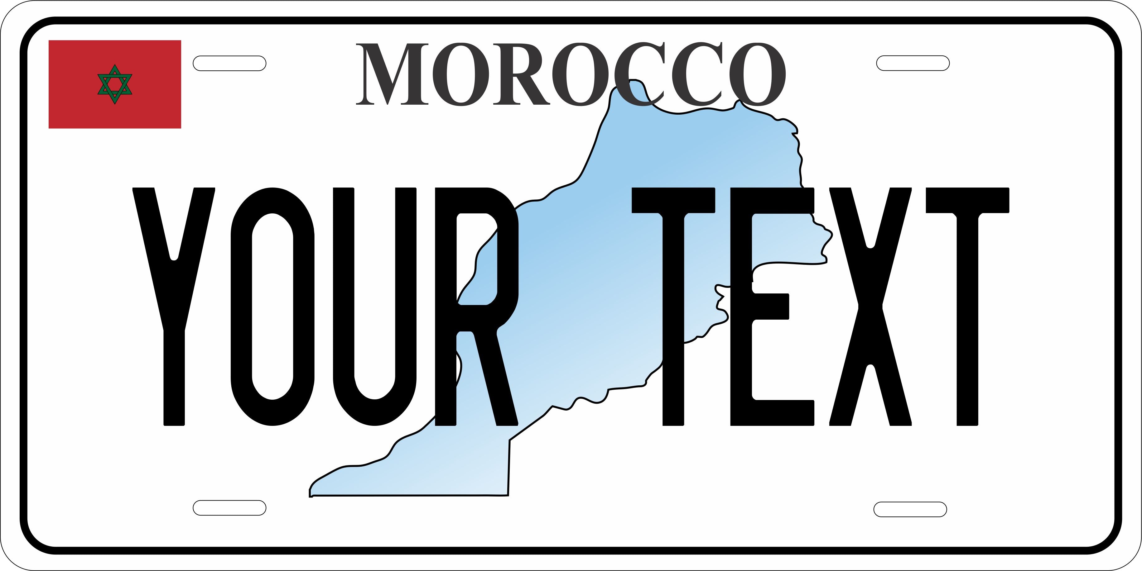 Morocco Africa Flag Outline License Plate personalized Novelty Fun Car Bike Motorcycle