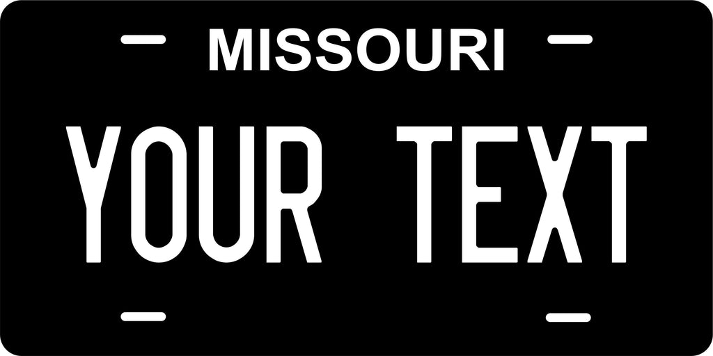 Missouri Black White License Plate Personalized Novelty Fun Car Bike Motorcycle
