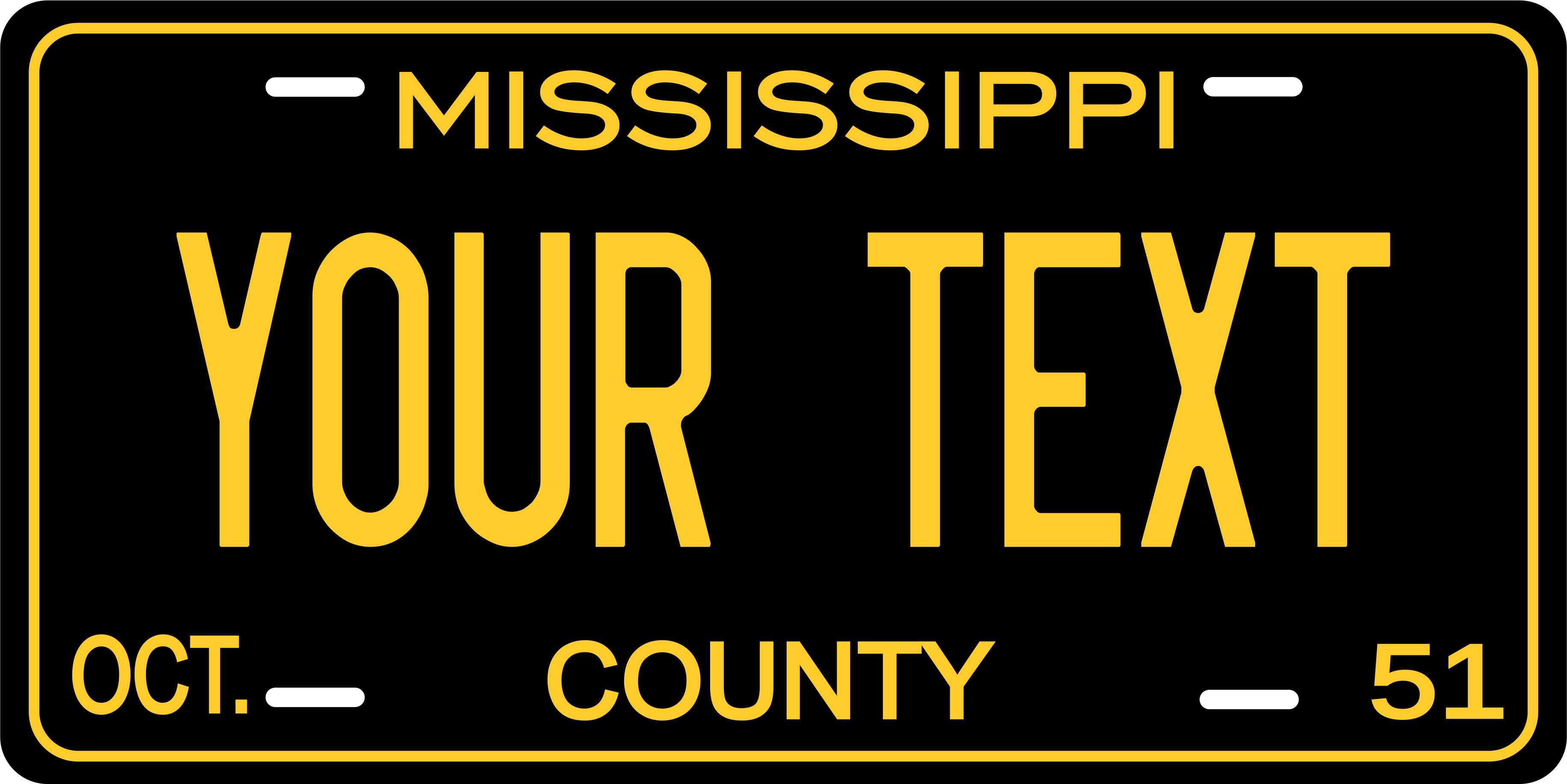 Mississippi 1951 License Plate Personalized Novelty Fun Car Bike Motorcycle