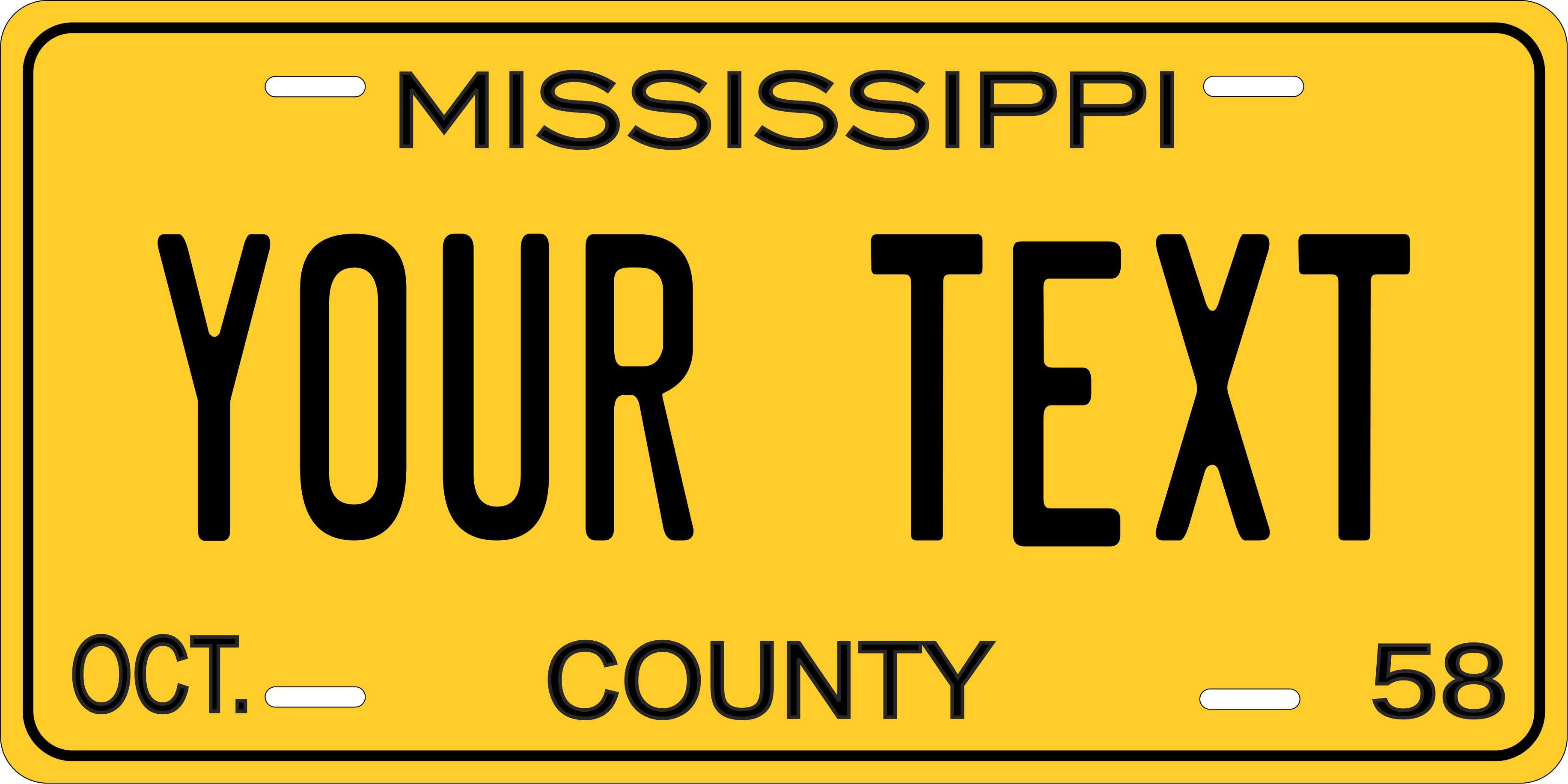Mississippi 1958 License Plate Personalized Novelty Fun Car Bike Motorcycle
