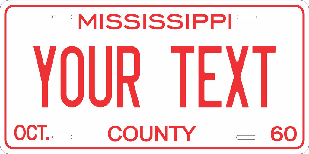 Mississippi 1960 License Plate Personalized Novelty Fun Car Bike Motorcycle