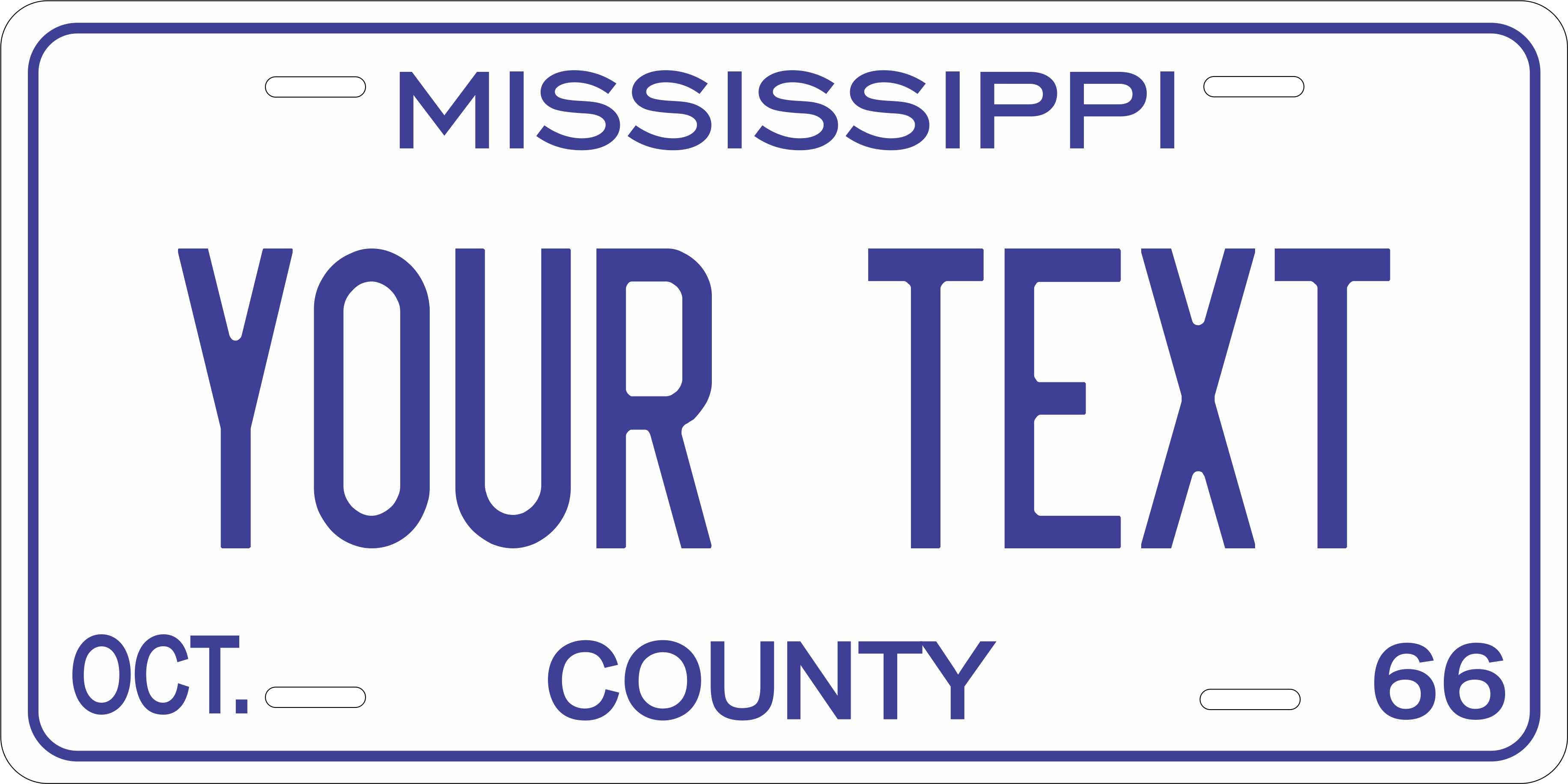 Mississippi 1966 License Plate Personalized Novelty Fun Car Bike Motorcycle