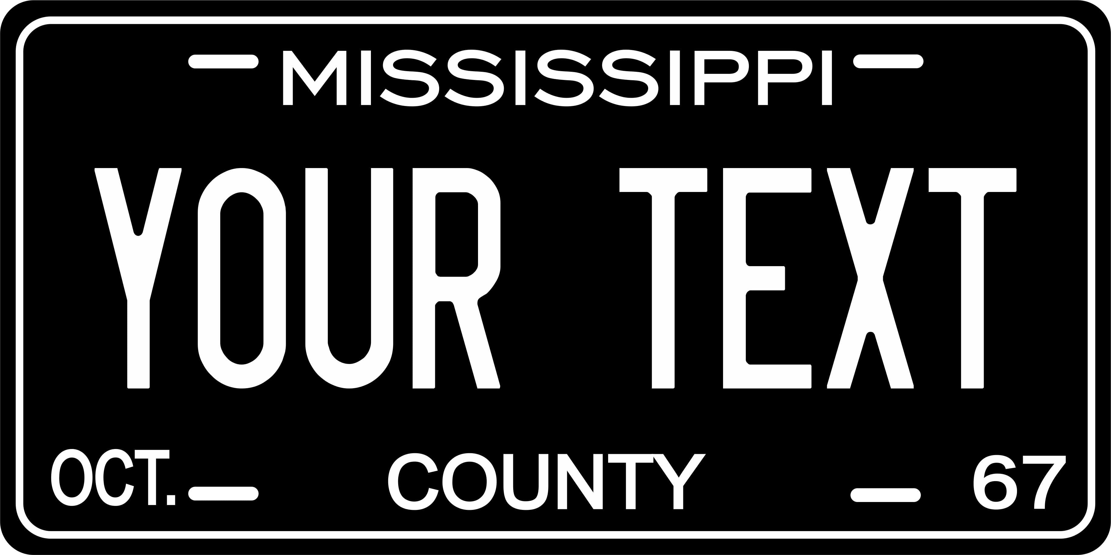 Mississippi 1967 License Plate Personalized Novelty Fun Car Bike Motorcycle