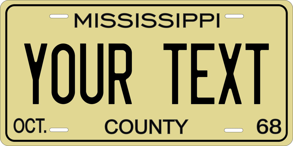 Mississippi 1968 License Plate Personalized Novelty Fun Car Bike Motorcycle