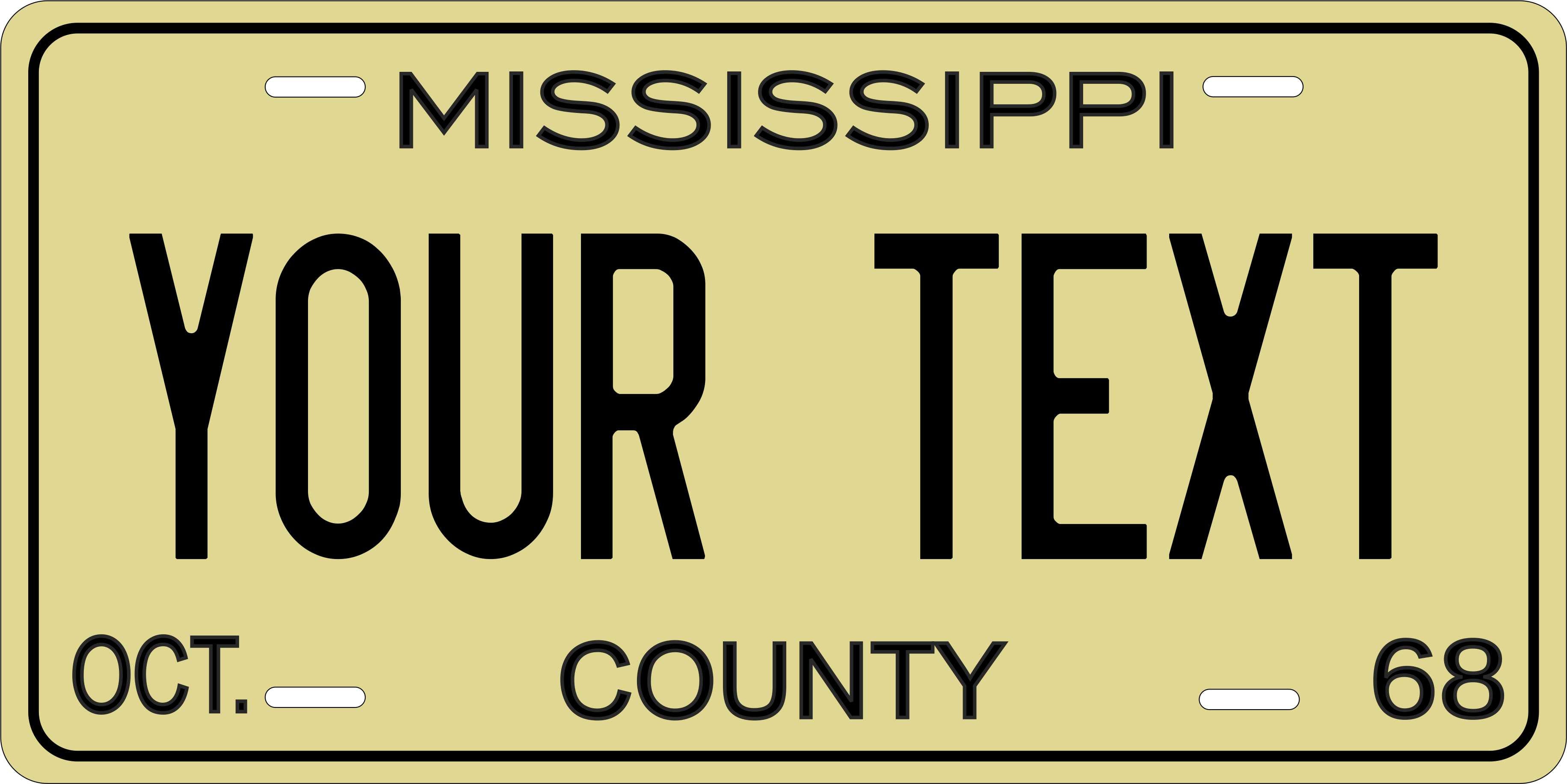 Mississippi 1968 License Plate Personalized Novelty Fun Car Bike Motorcycle