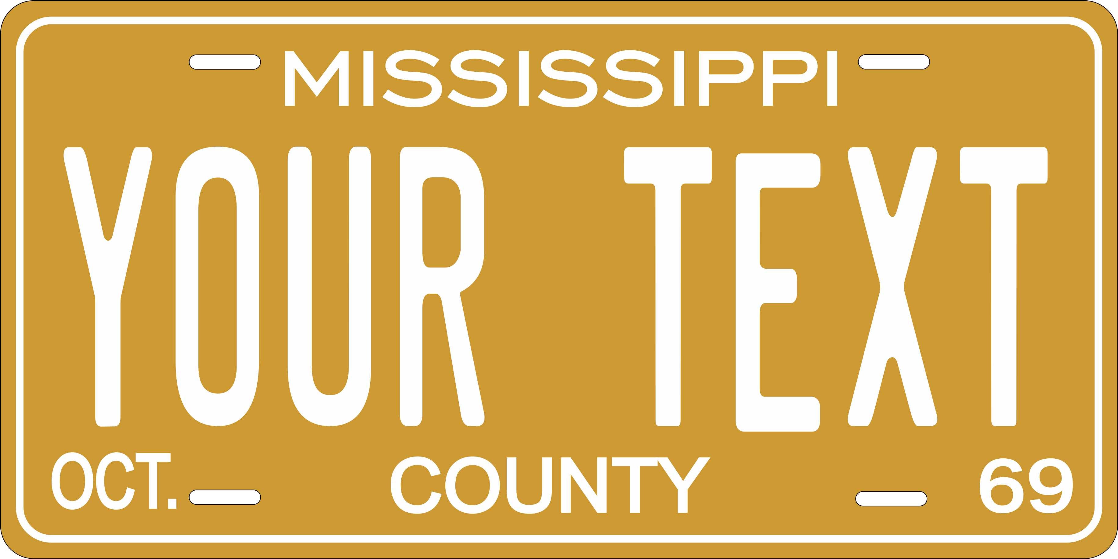 Mississippi 1969 License Plate Personalized Novelty Fun Car Bike Motorcycle