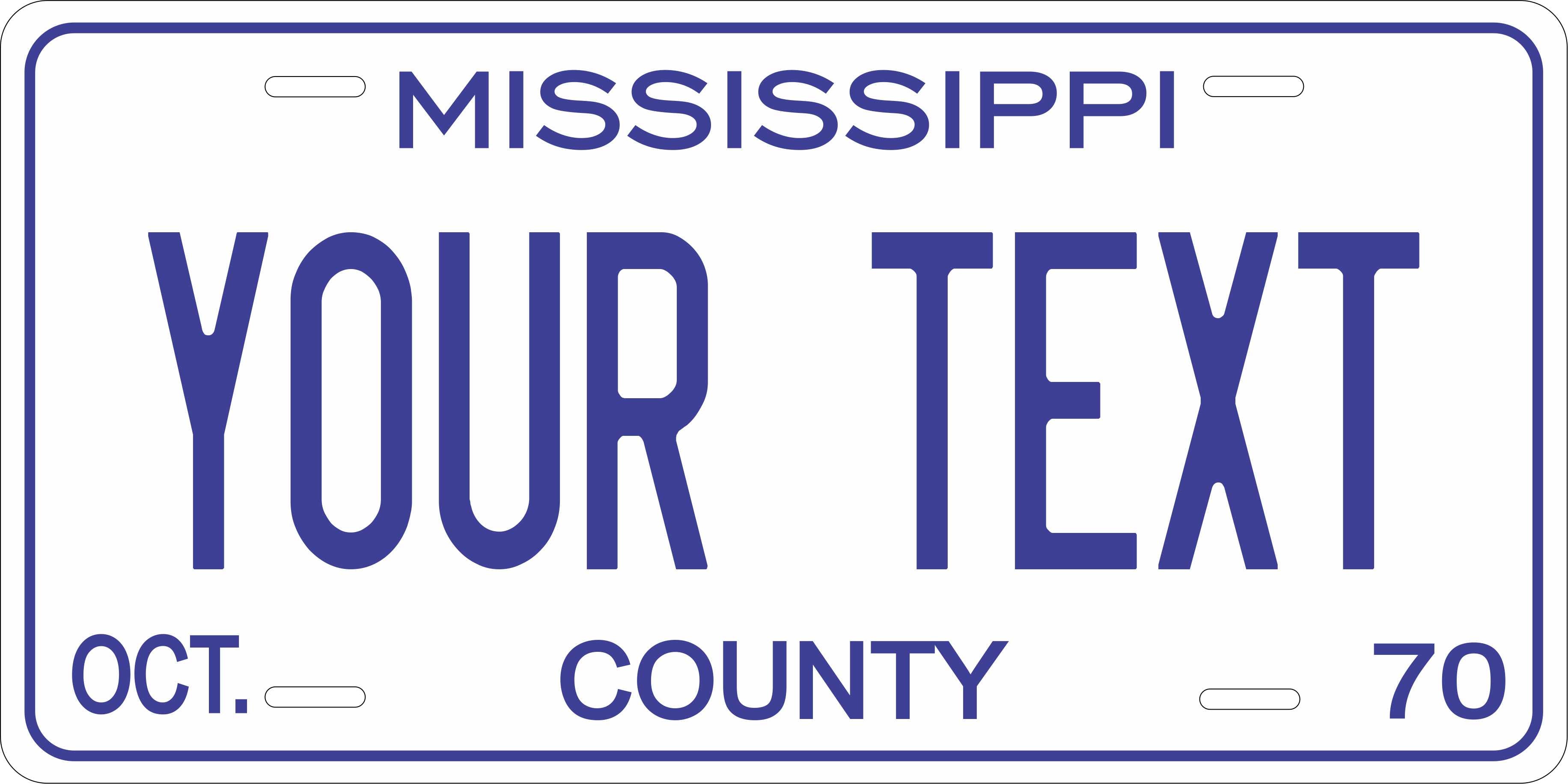 Mississippi 1970 License Plate Personalized Novelty Fun Car Bike Motorcycle