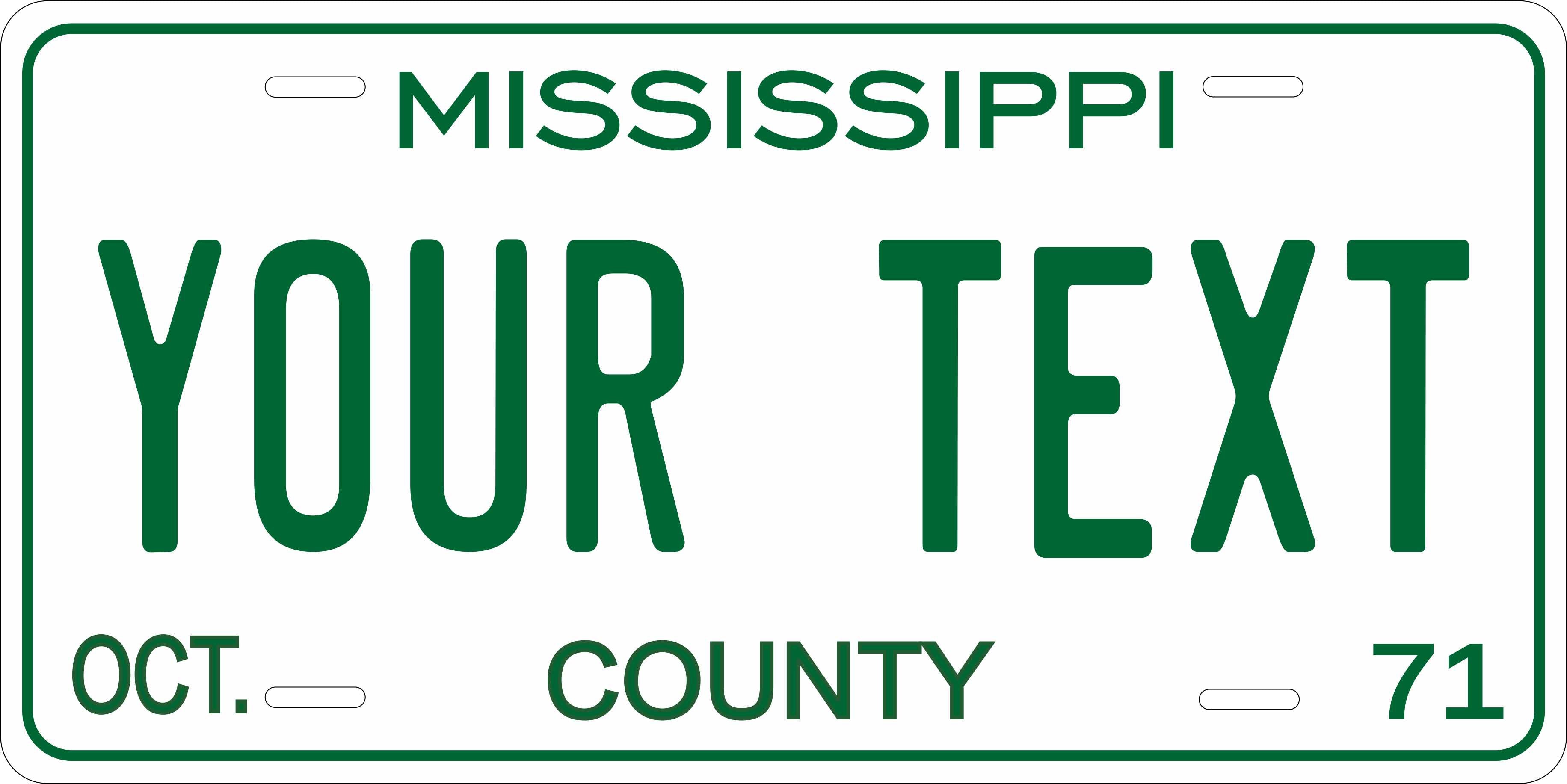 Mississippi 1971 License Plate Personalized Novelty Fun Car Bike Motorcycle