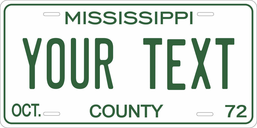 Mississippi 1972 License Plate Personalized Novelty Fun Car Bike Motorcycle