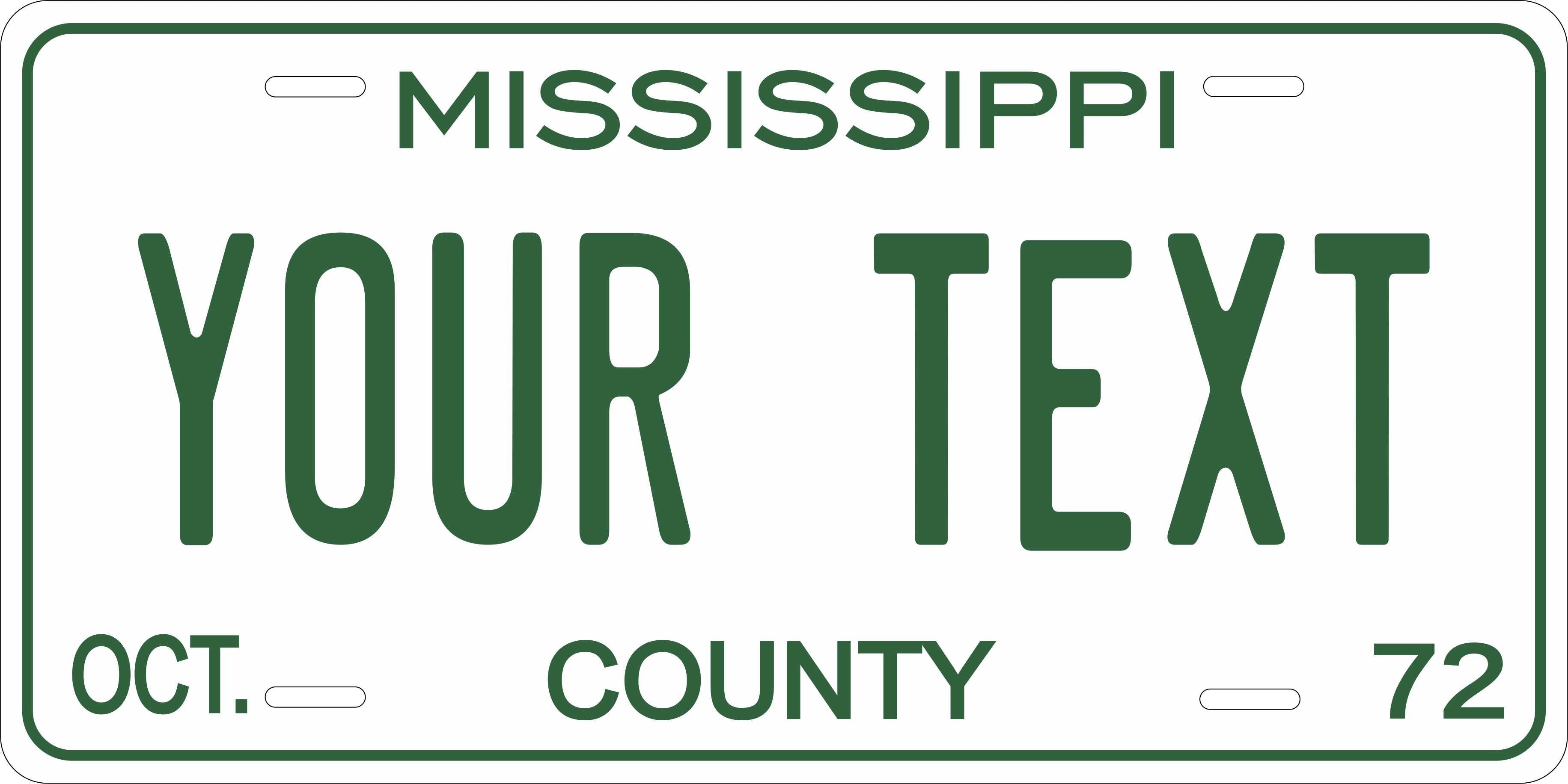 Mississippi 1972 License Plate Personalized Novelty Fun Car Bike Motorcycle
