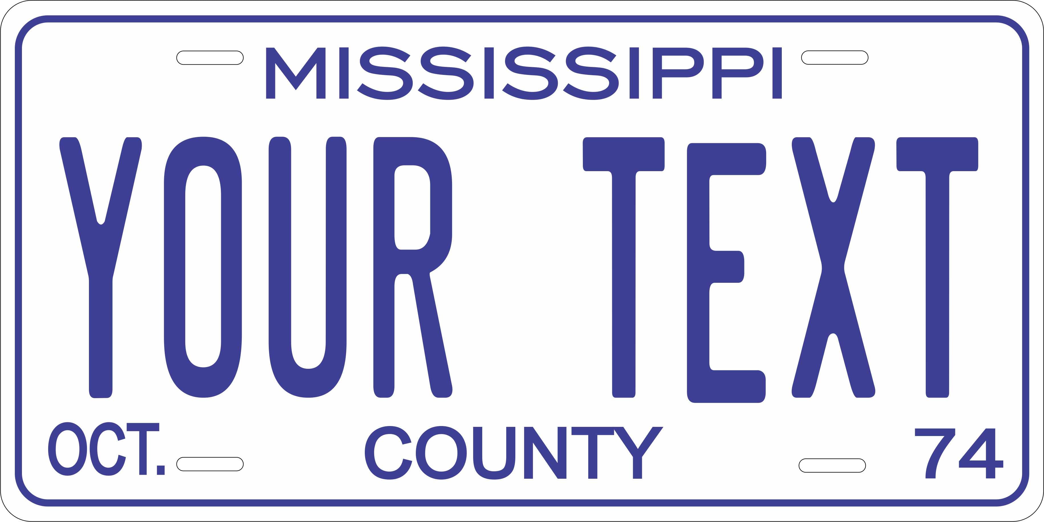 Mississippi 1974 License Plate Personalized Novelty Fun Car Bike Motorcycle