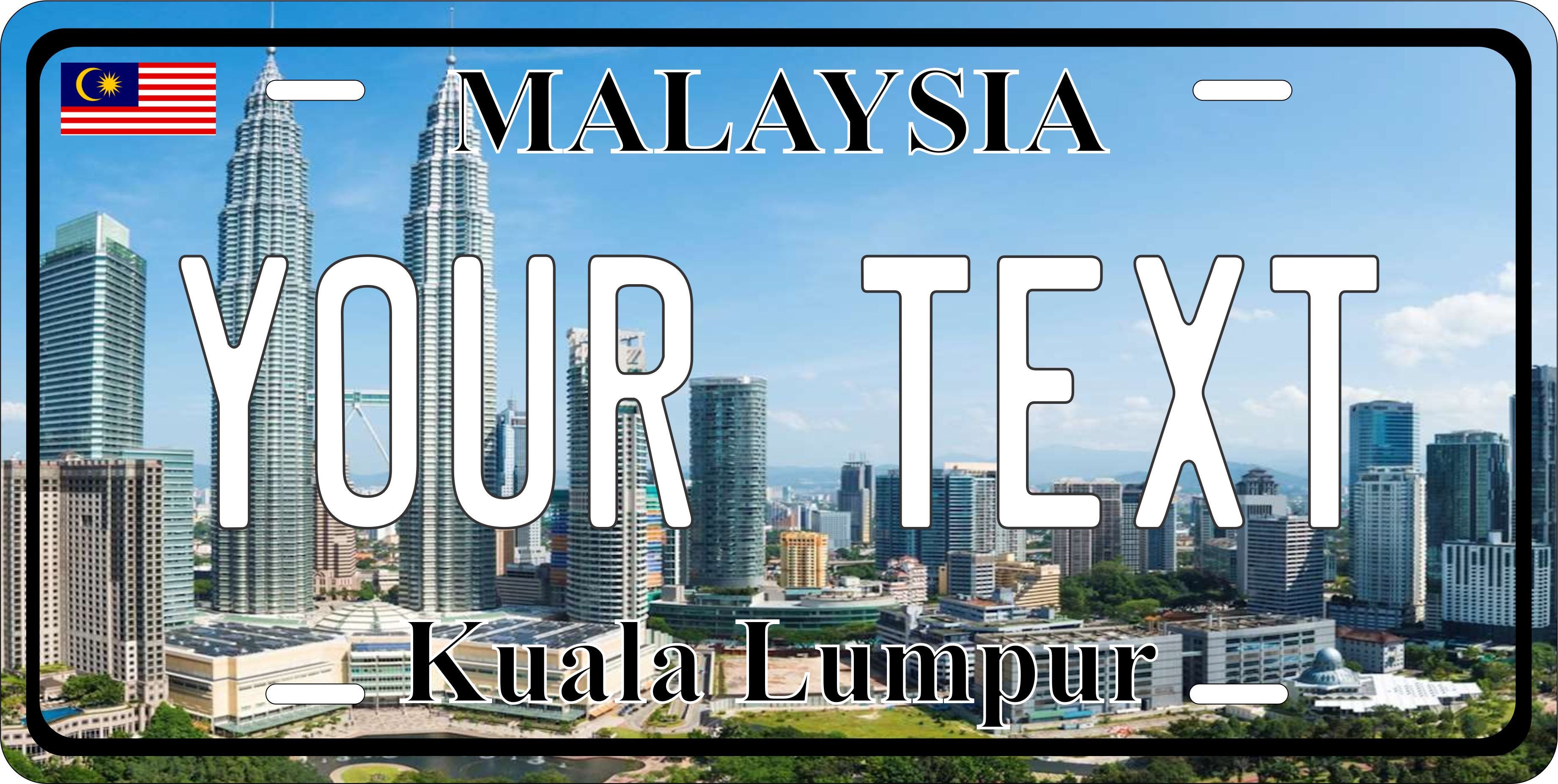Kuala Lumpur Malaysia City Asia License Plate personalized Novelty Fun Car Bike Motorcycle