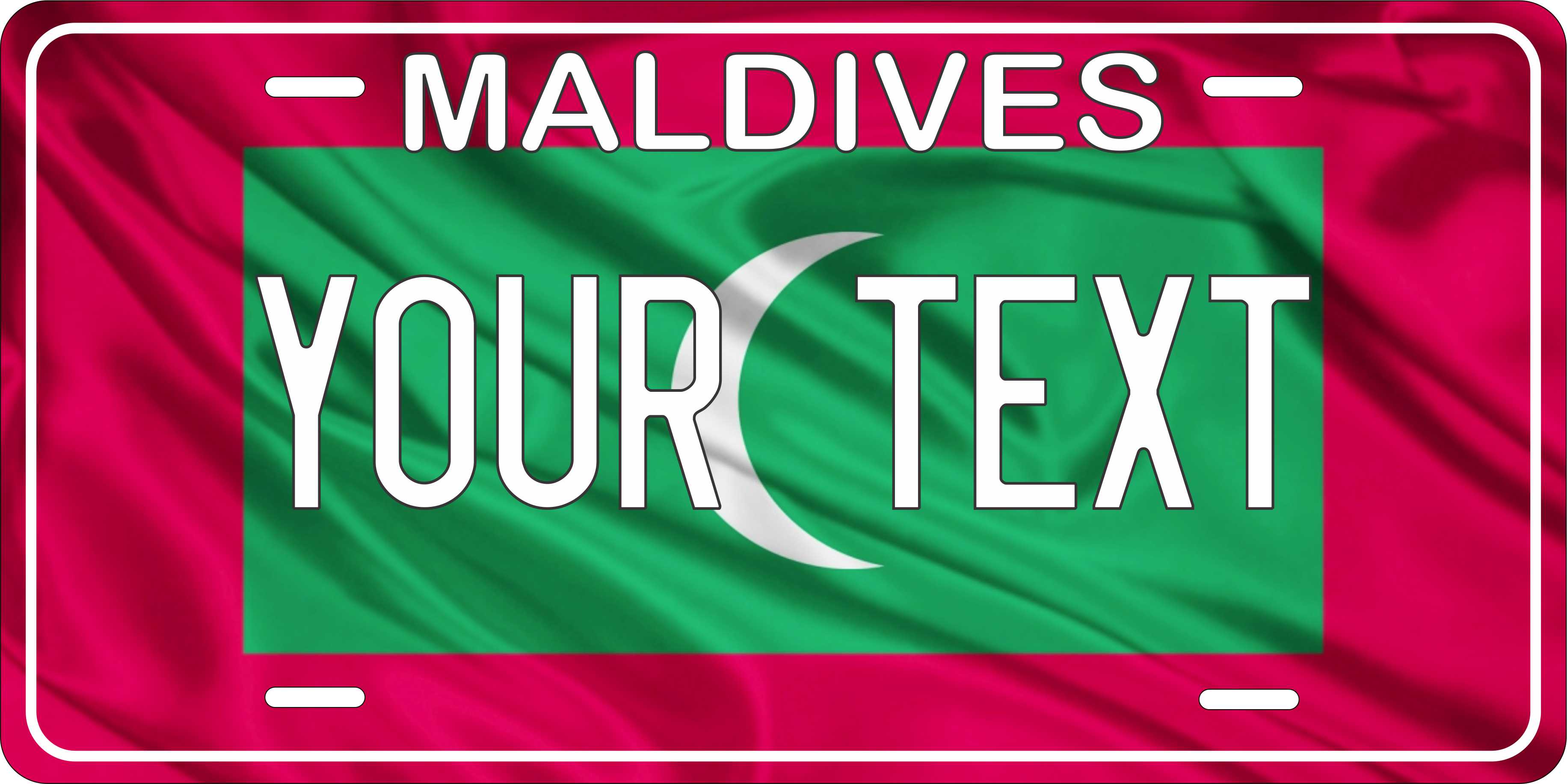 Maldives Asia Flag Wave License Plate personalized Novelty Fun Car Bike Motorcycle