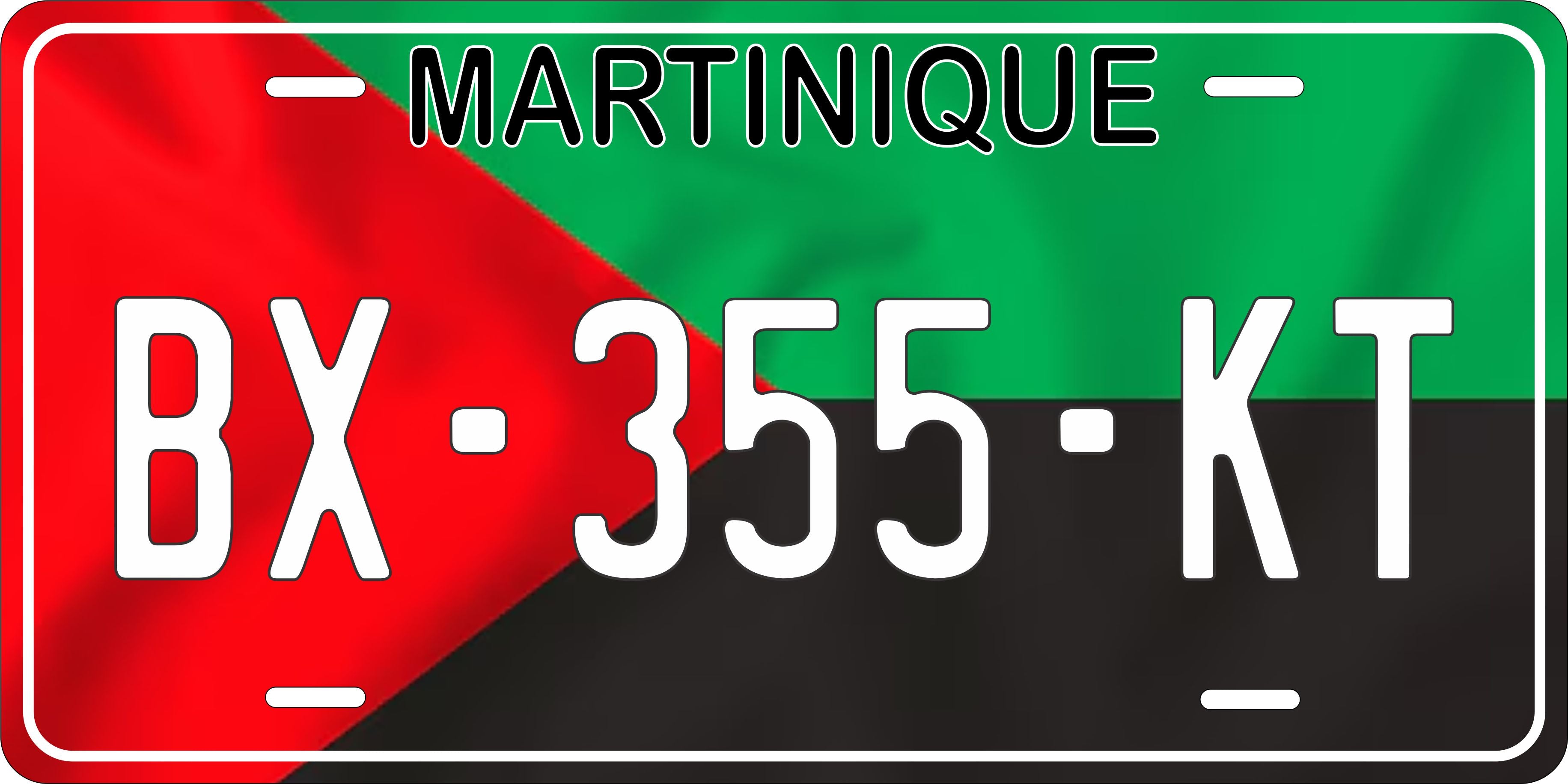 Martinique Flag Wave ver2 CARI License Plate Custom Novelty Car Bike Motorcycle