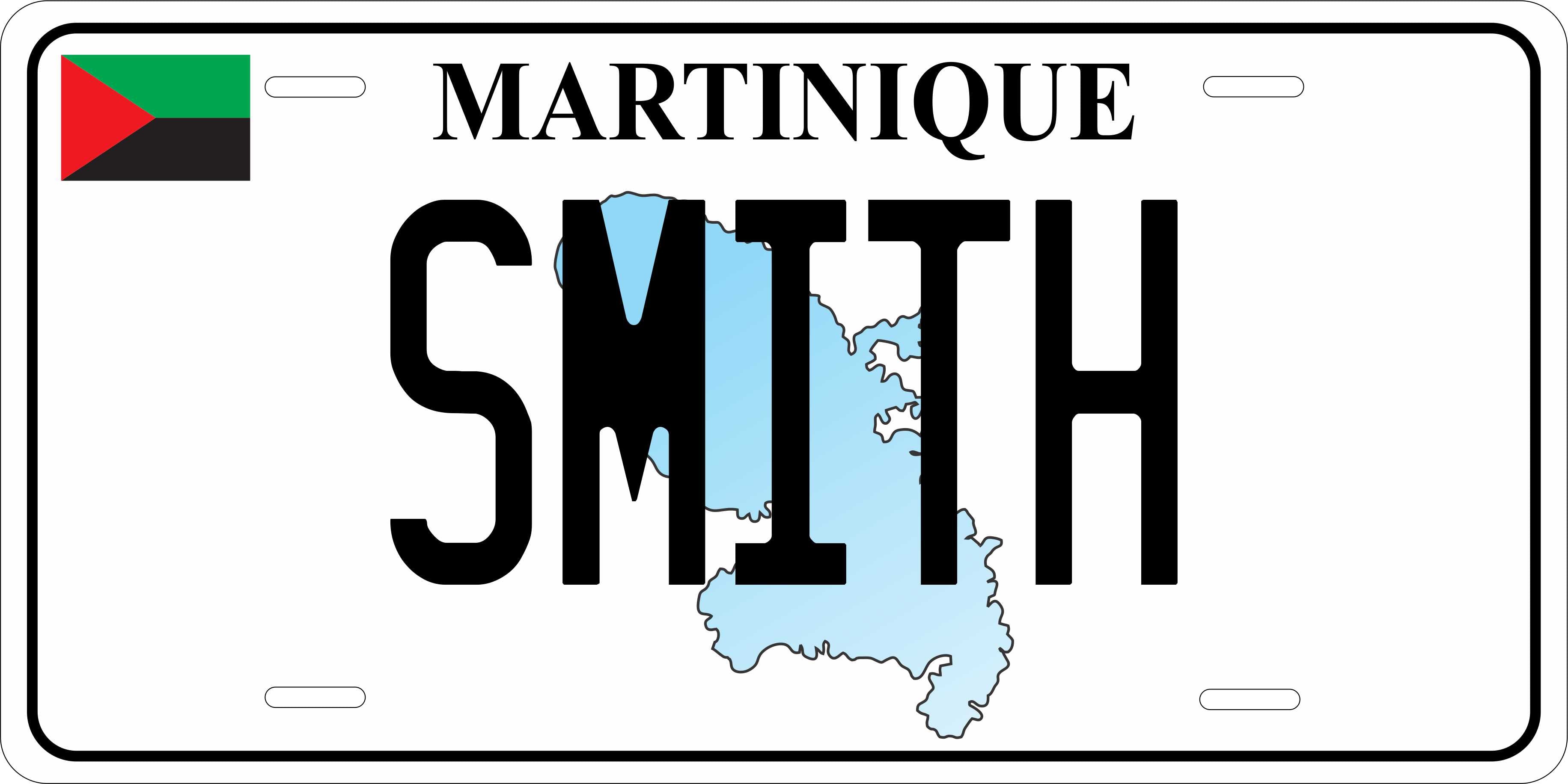 Martinique Map CARI License Plate Custom Novelty Car Bike Motorcycle