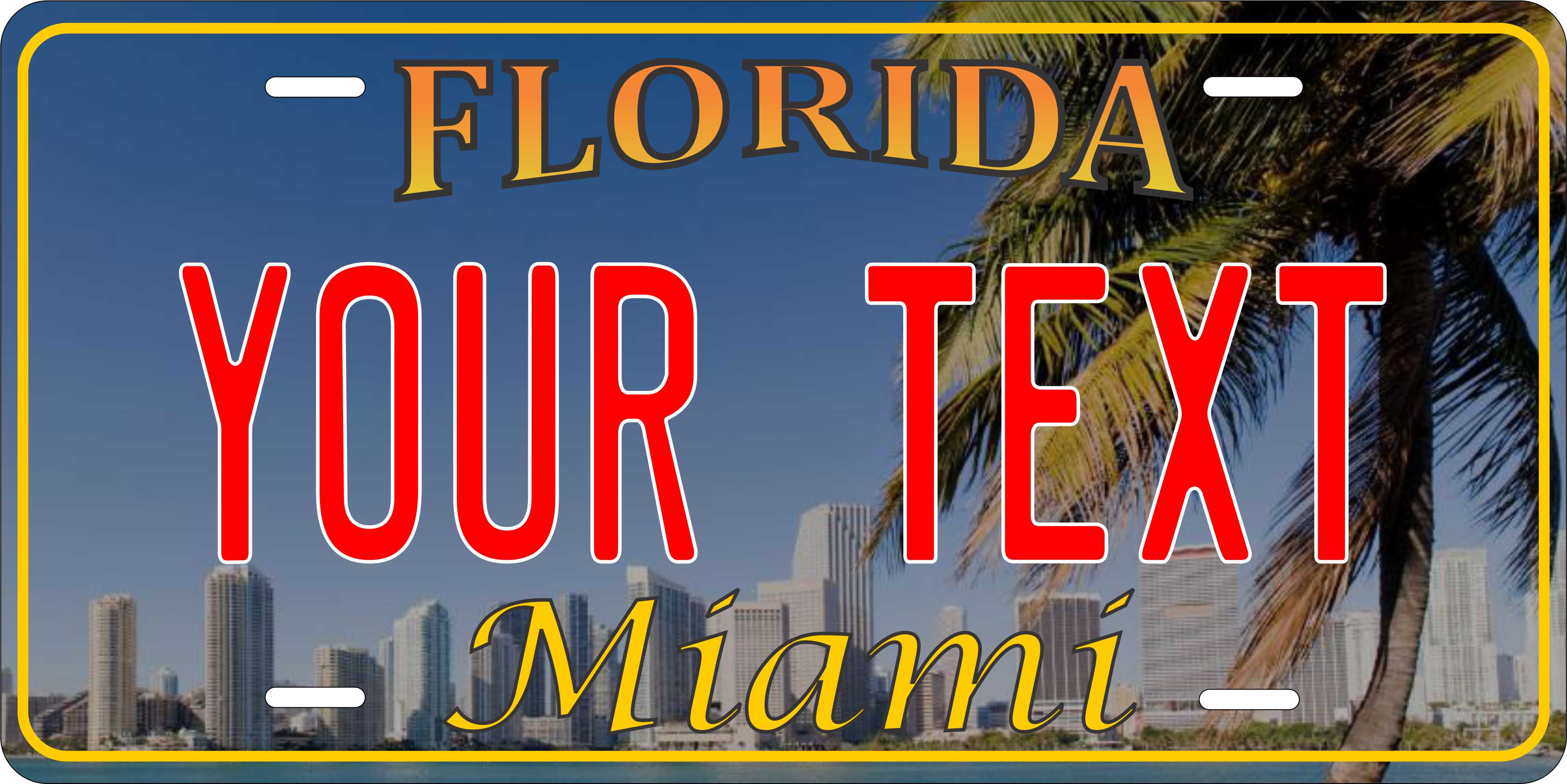 Miami Florida city License Plate personalized Novelty Fun Car Bike Motorcycle