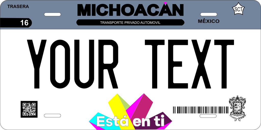 Michoacan 2016 Mexico CA License Plate Personalized Novelty Fun Car Bike Motorcycle