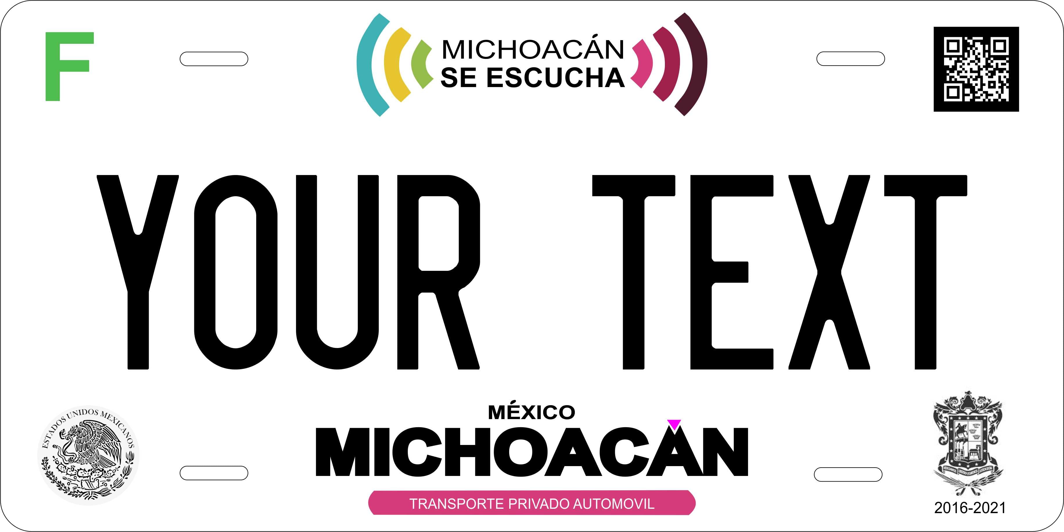 Michoacan 2019 Mexico CA License Plate Personalized Novelty Fun Car Bike Motorcycle