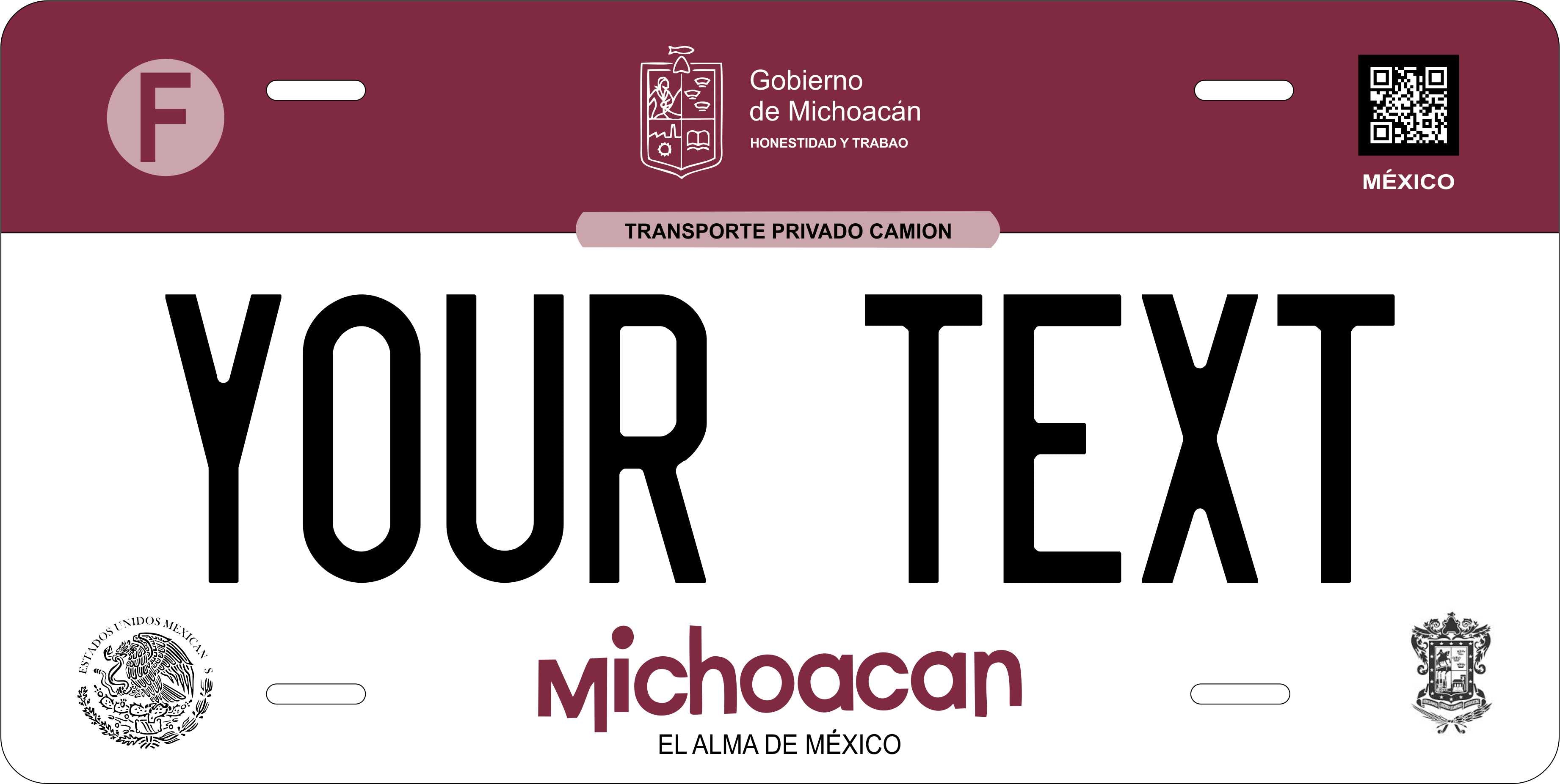 Michoacan 2023 Mexico CA License Plate Personalized Novelty Fun Car Bike Motorcycle