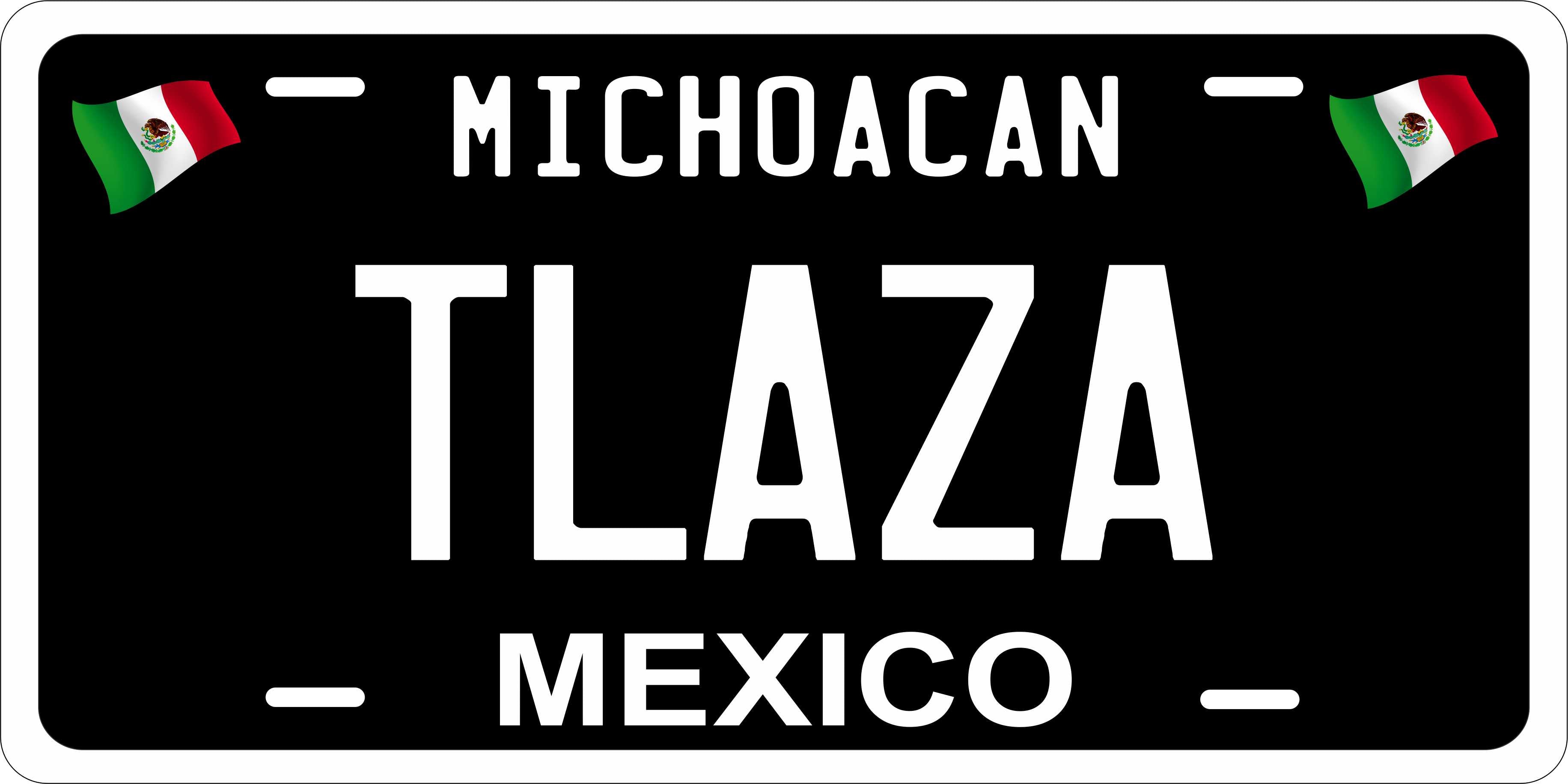 Michoacan Black Mexico CA License Plate Personalized Novelty Fun Car Bike Motorcycle