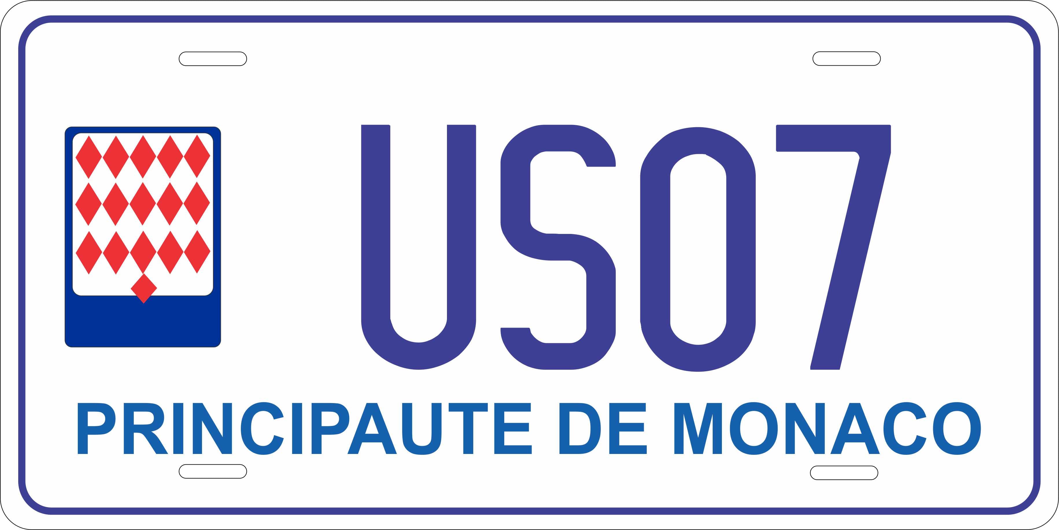 Monaco Europe Flag White License Plate personalized Novelty Fun Car Bike Motorcycle