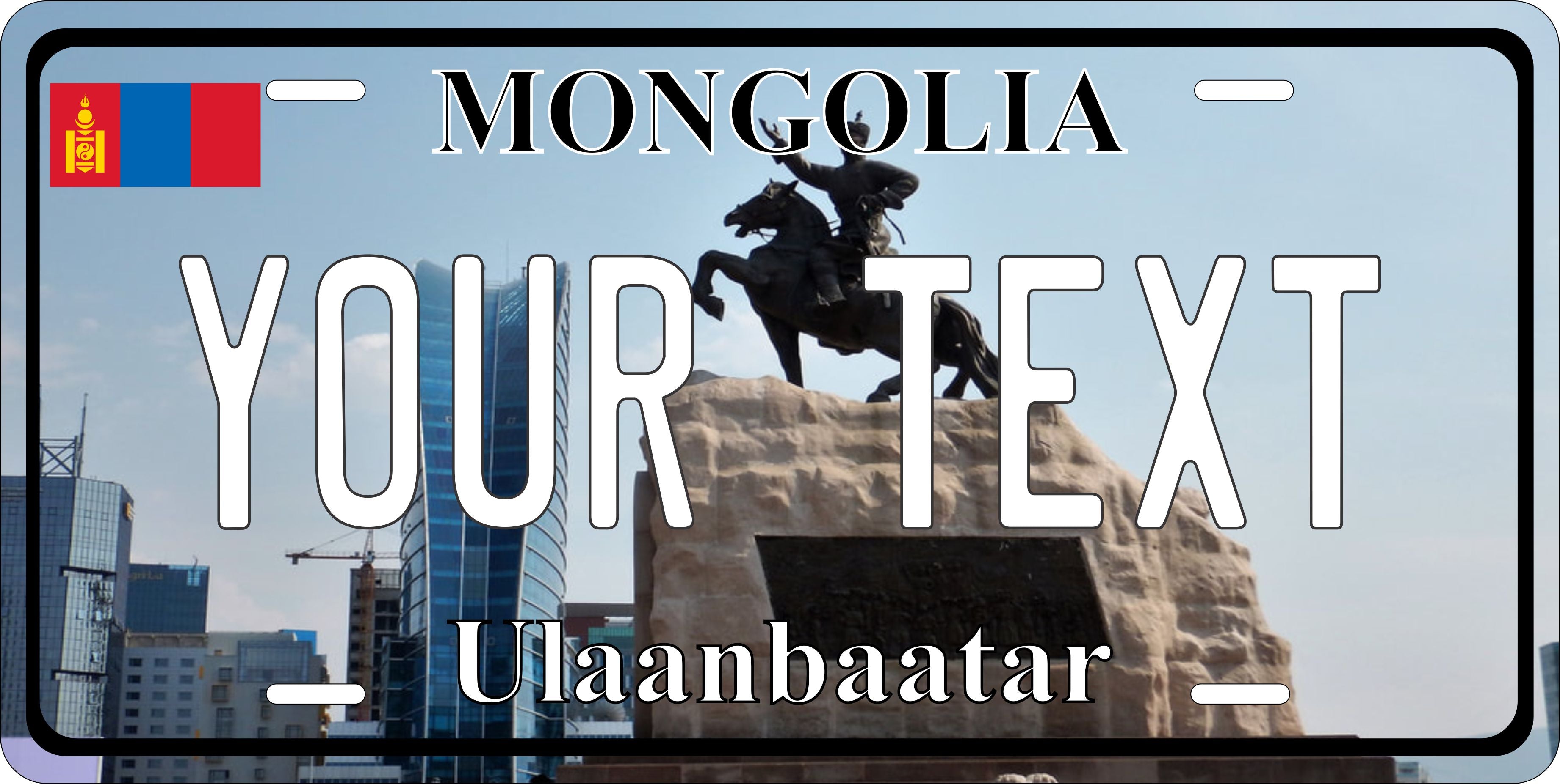 Ulaanbaatar Mongolia City Asia License Plate personalized Novelty Fun Car Bike Motorcycle