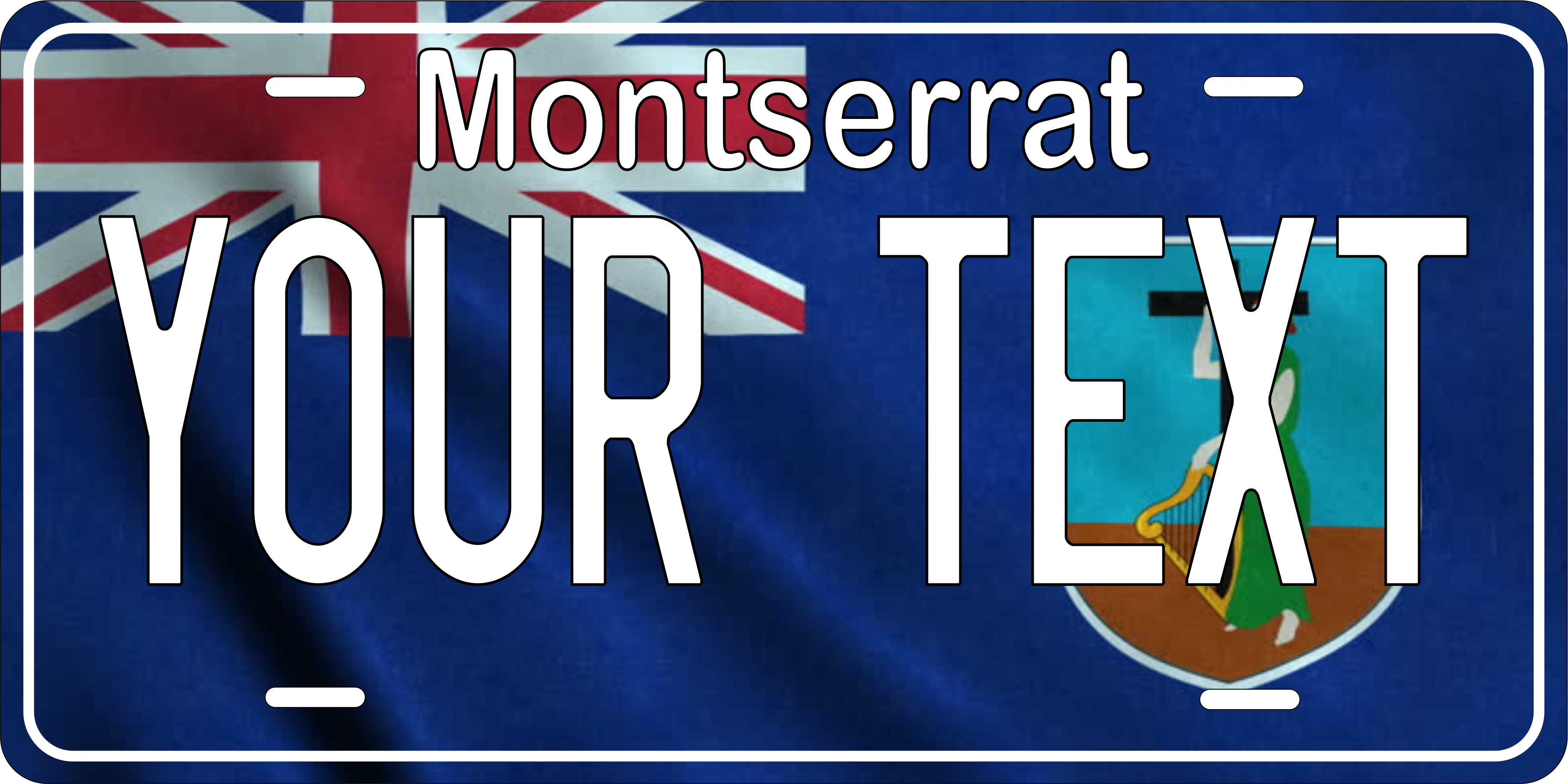 Montserrat Flag Wave CARI License Plate Custom Novelty Car Bike Motorcycle